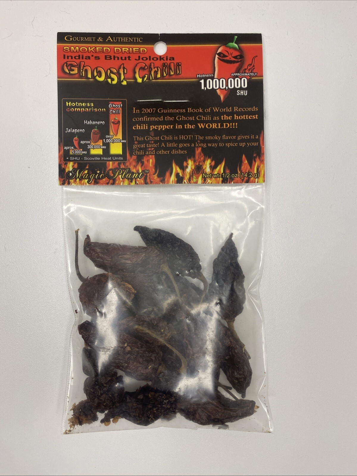 DRIED PODS AUTHENIC INDIAN BHUT JOLOKIA NAGA GHOST CHILI PEPPER 1/2 oz .5 oz