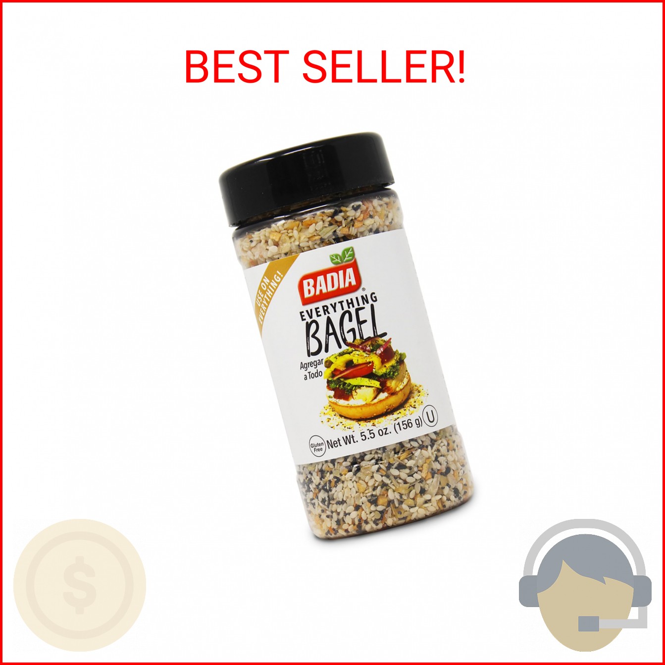 Badia Everything Bagel Seasoning Blend, 5.5 oz – Savory Topping Mix