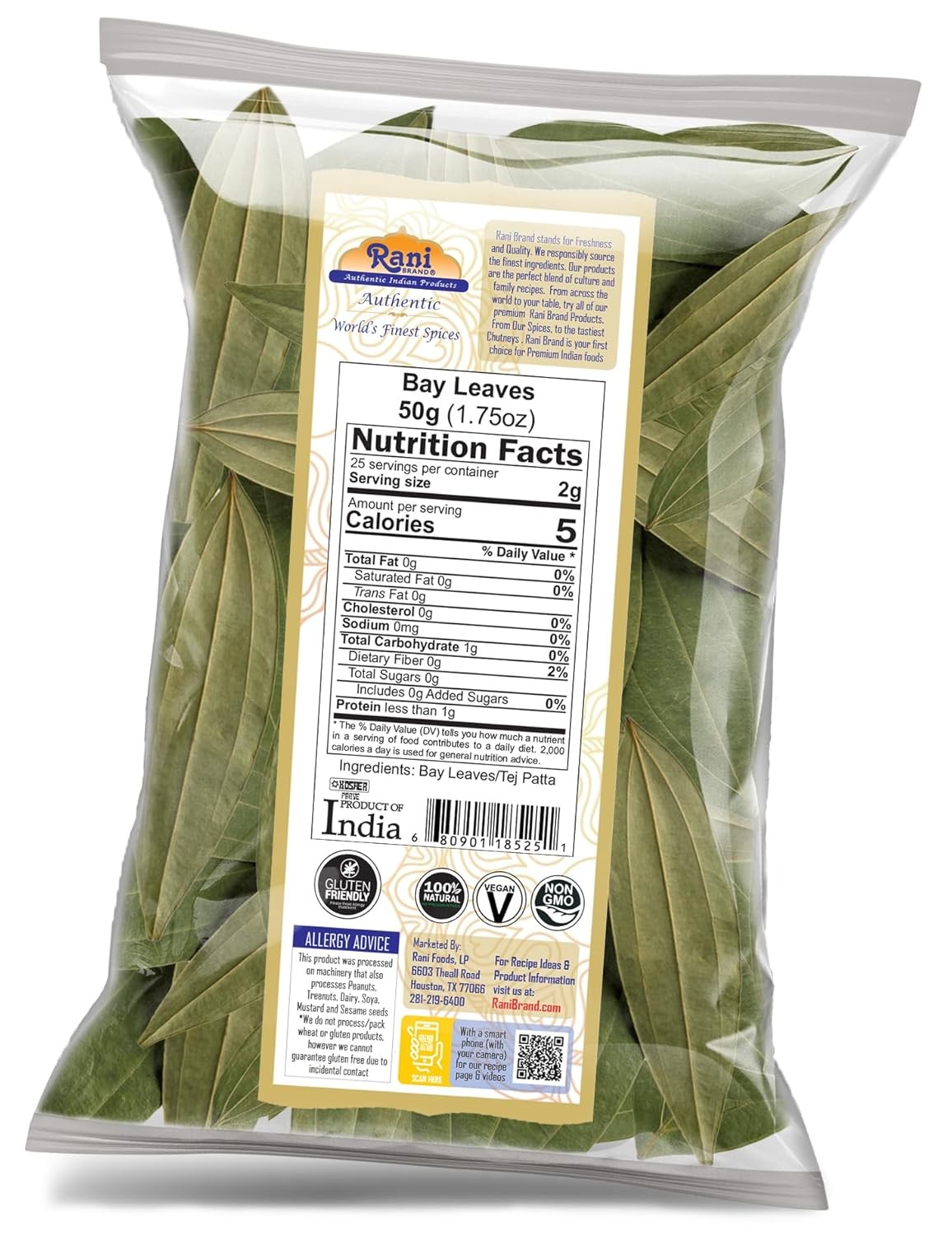 Extra Large Whole Bay Leaves Hand Selected Bay Leaf Spice 1.75oz Whole Spice