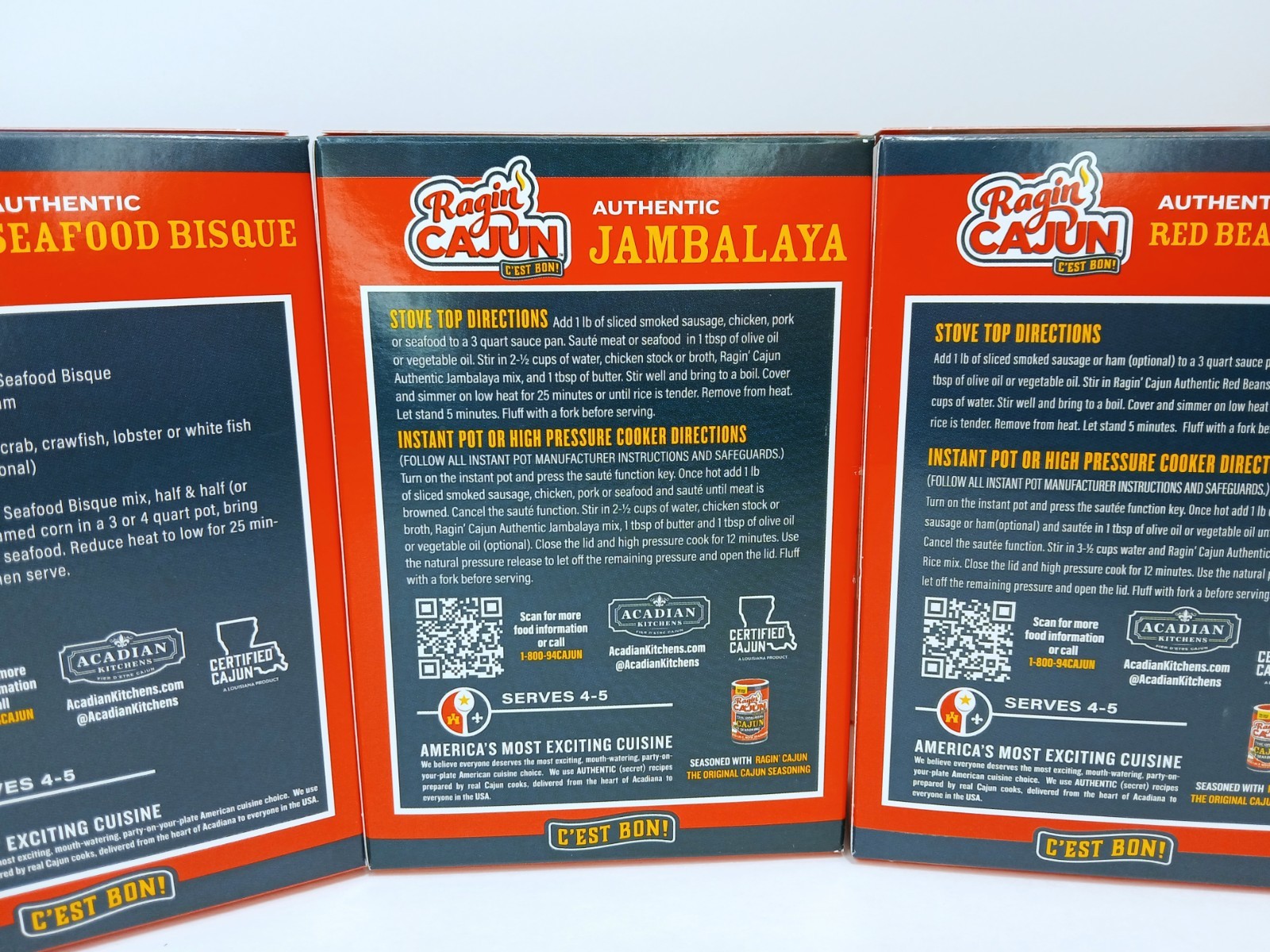 Ragin Cajun Red Beans, Bisque, Jambalaya, Shrimp Grits, Rice Dr Lot Of 5 Seafood