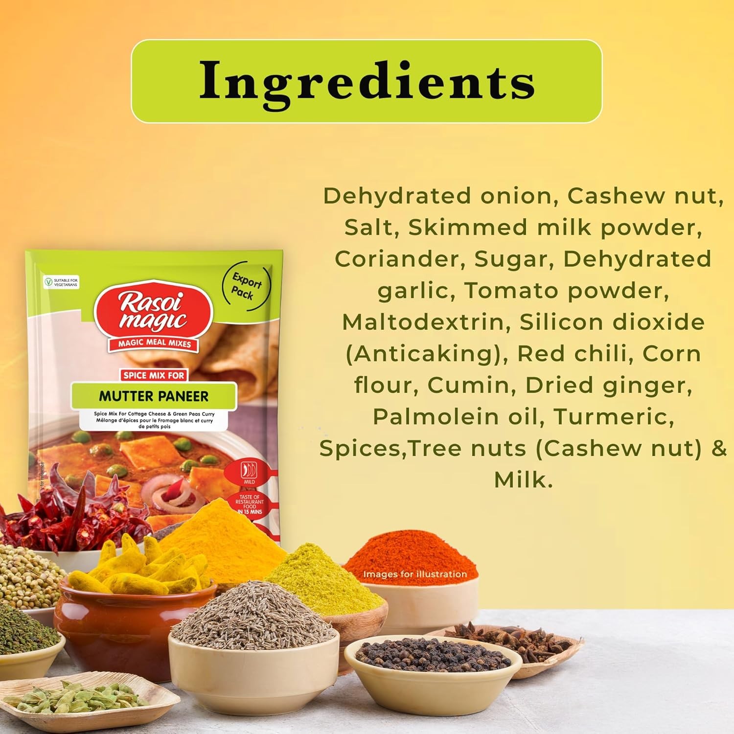 Rasoi Magic Spice Mix for Mutter Paneer 50g | Ready to cook