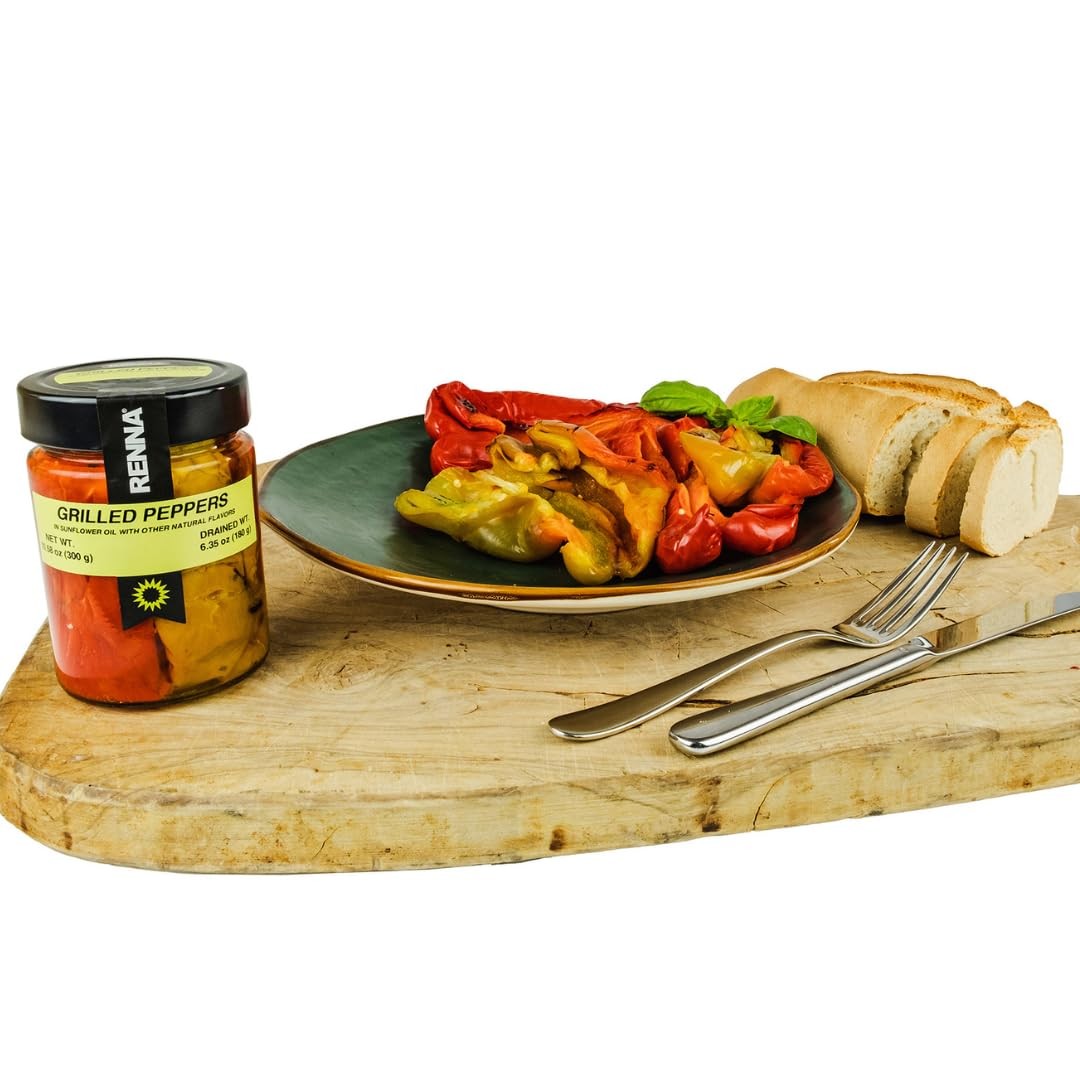 Renna Grilled Sweet Bell Peppers in Sunflower Oil, 10.58 Ounce (Pack of 1)