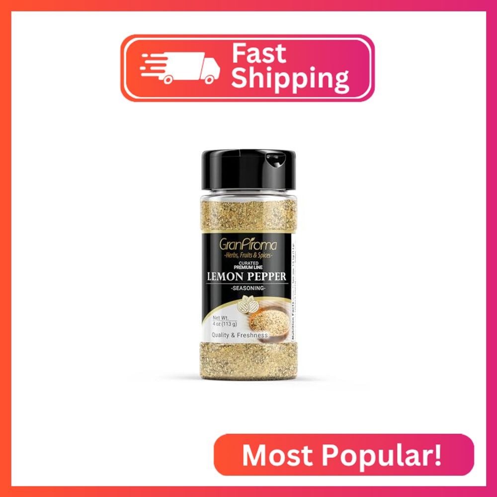 GranAroma Lemon Pepper Seasoning, Versatile Seasoning Blend, Chicken & Steak, Ze