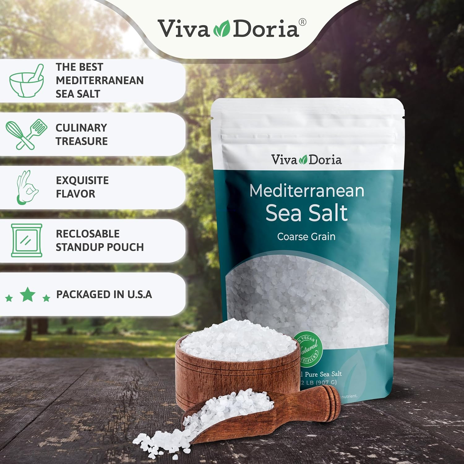 Sal marina mediterranea grano grueso 2 lb alternativa saludable sal mesa