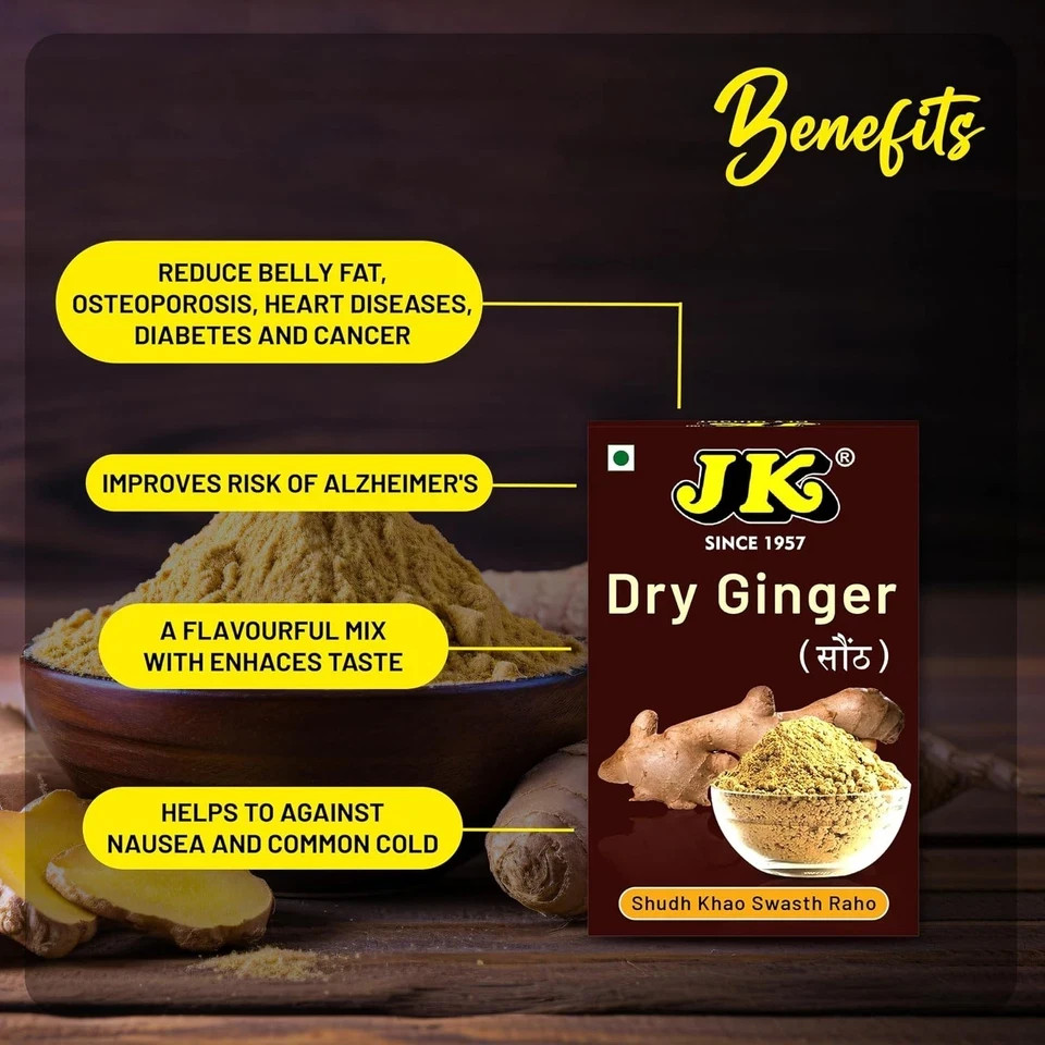 JK Dry Ginger Powder/Adrak Powder/(100g Pack of 1)