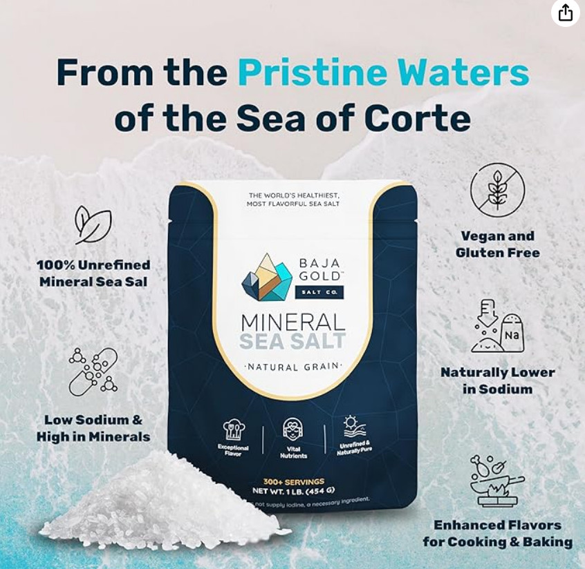 Mineral Sea Salt – Pure and Organic Natural Grain Salt for Cooking & Baking