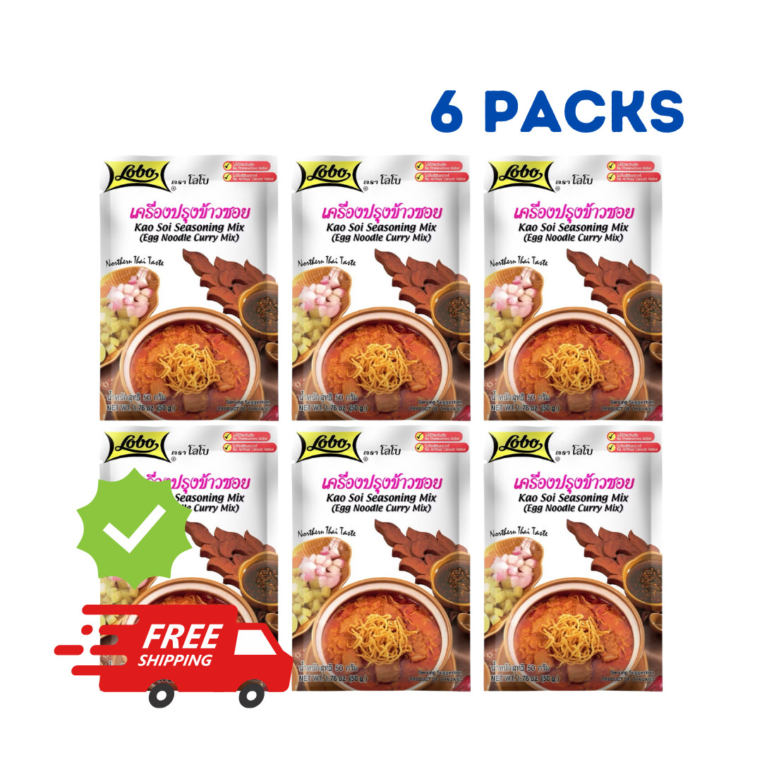 6x Lobo KHAO SOI Seasoning Mix – Northern Thai Taste 50 g 1.76 oz