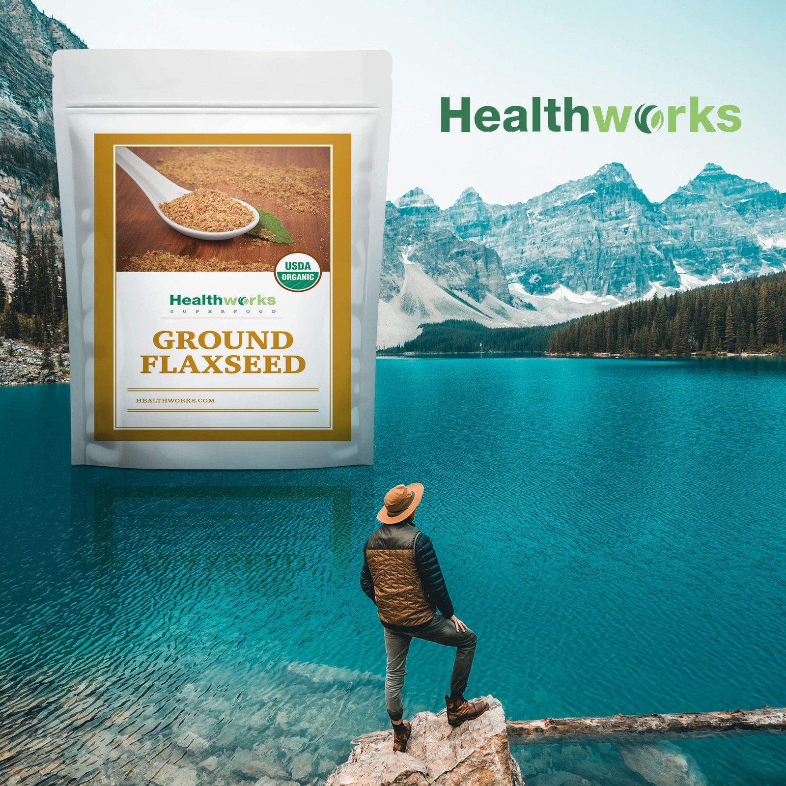 Organic Ground Flaxseed Powder 3 Lbs Cold Milled Raw Meal Omega 3 Fiber