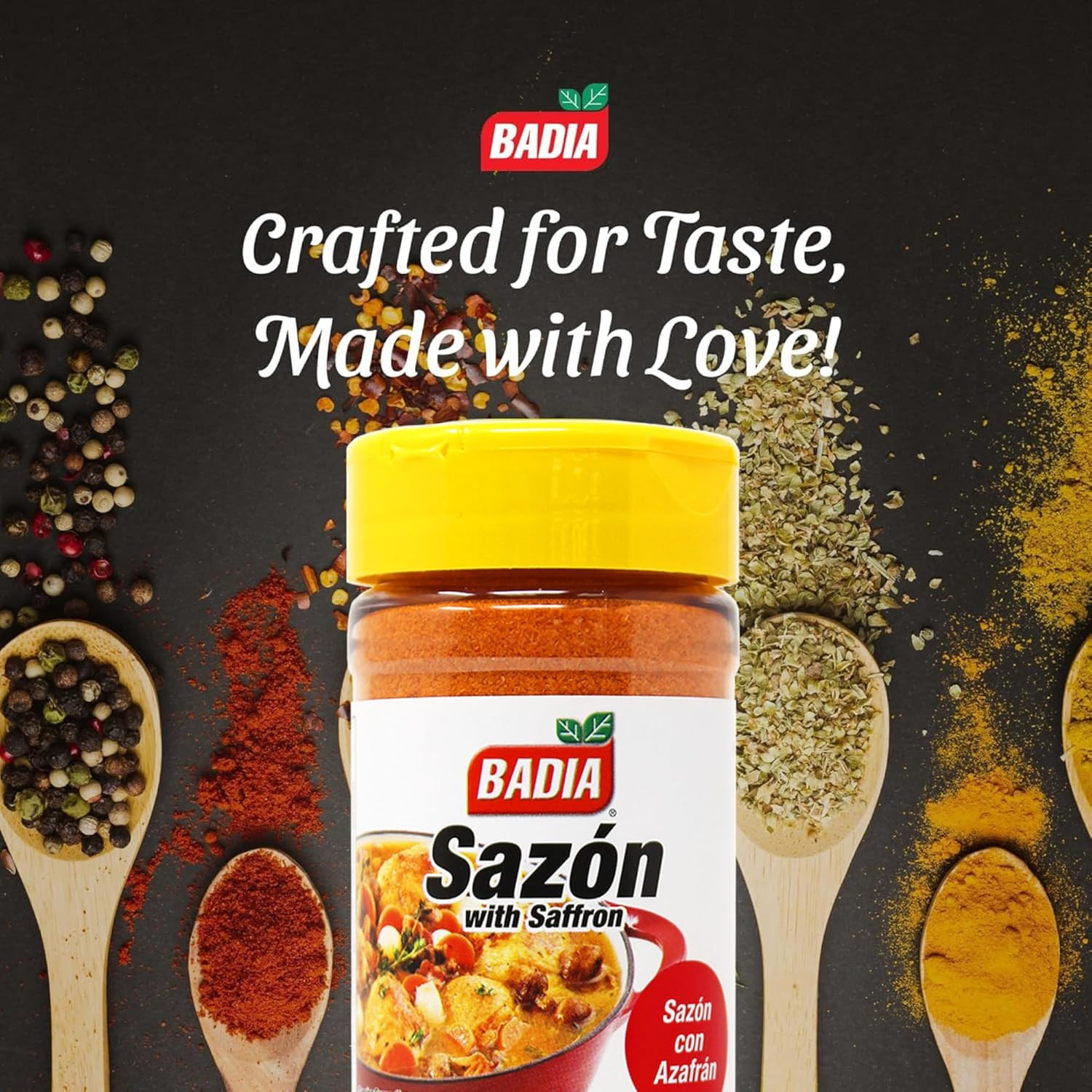 Sazon Con Azafran, Sazon with Saffron, 7 Oz – Savory, Earthy & Slightly Floral L