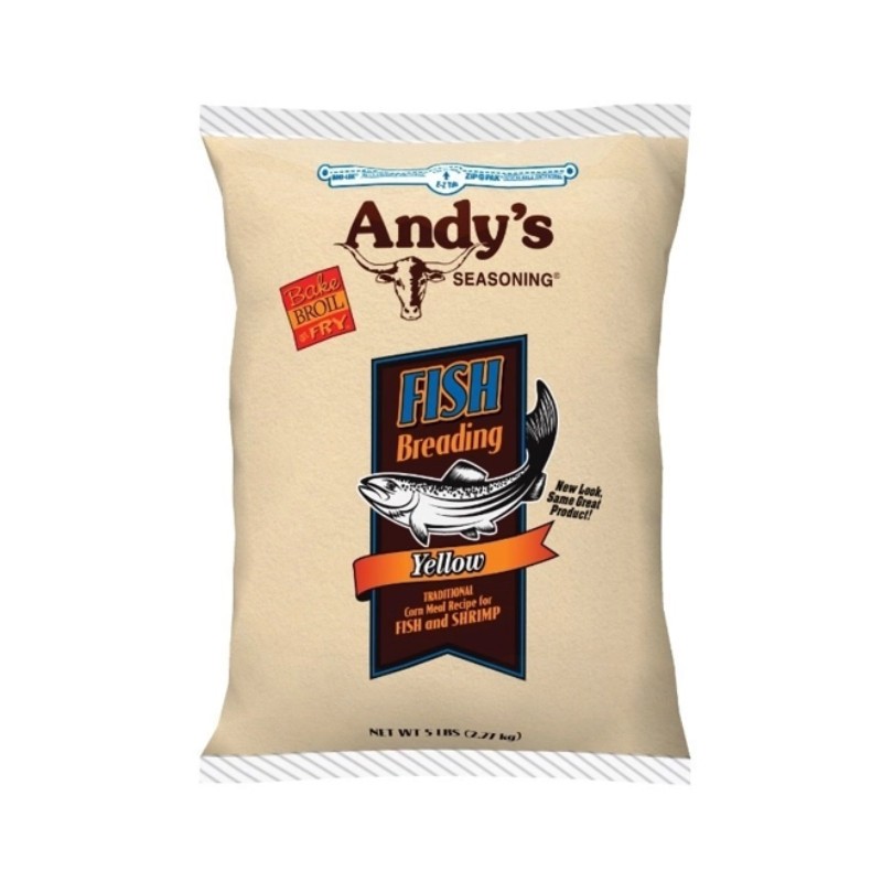 3x Andy’s Yellow Fish Breading Seasoning Spice Fry Mix Cooking Gourmet Bulk 5LB