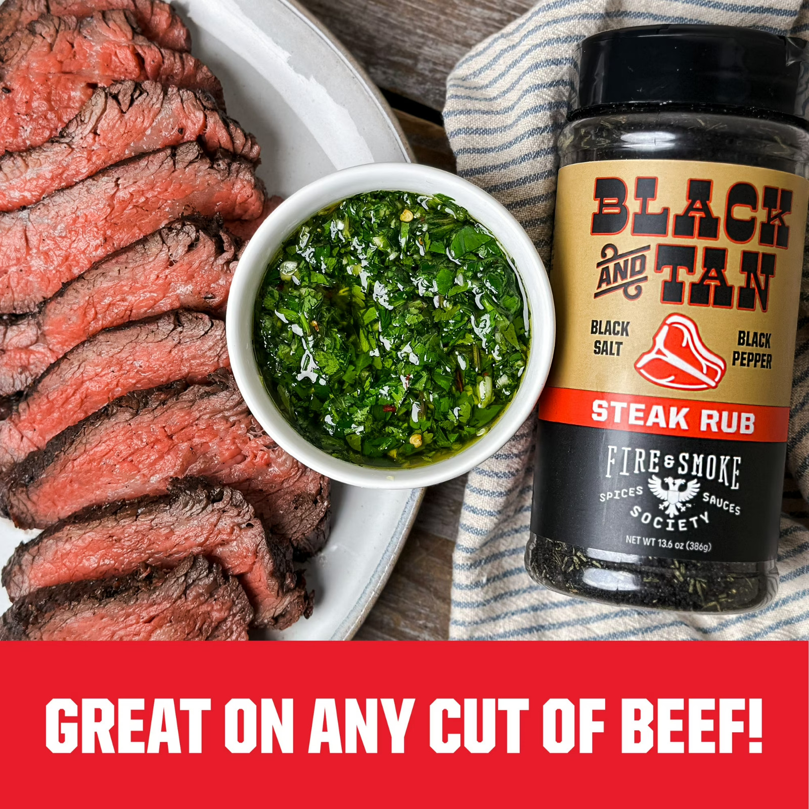 Black And Tan Beef Steak Seasoning Rub 6 Oz Bottles 2 Pack BBQ Grill Spice