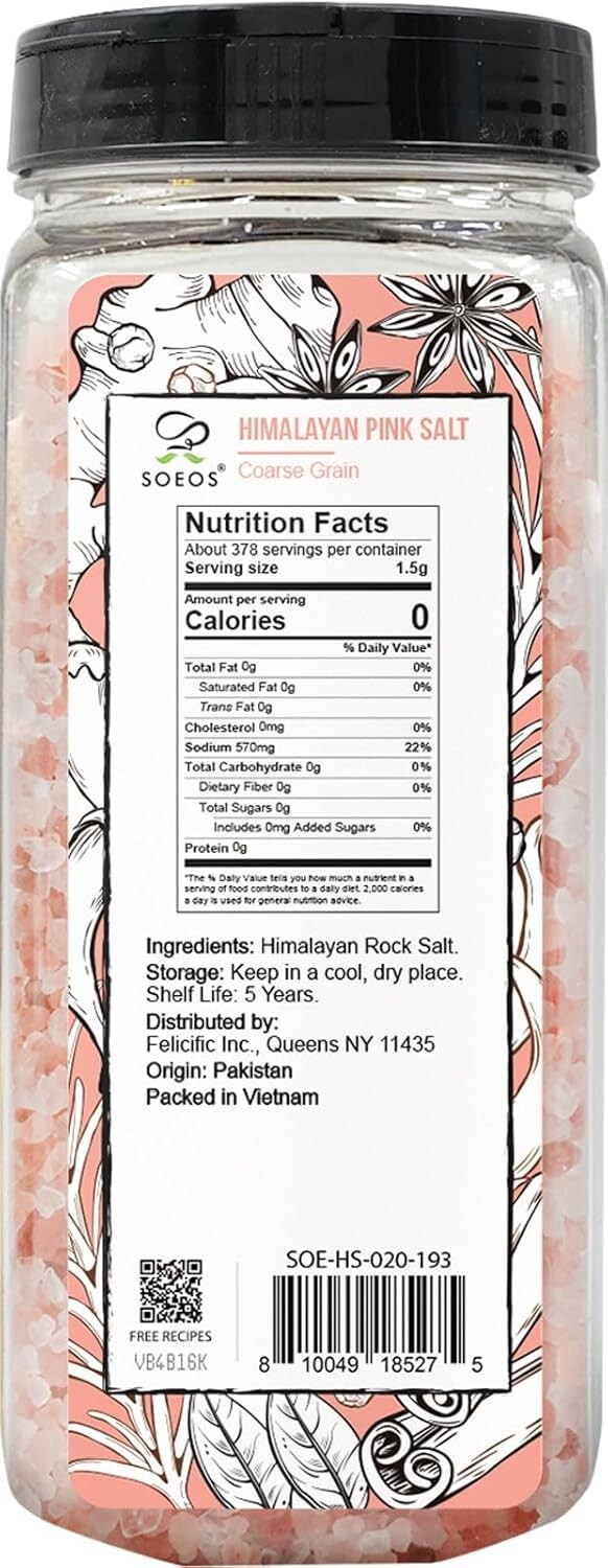 Himalayan Salt – Coarse Grain, 20 Oz, Himalayan Pink Salt, Pure Rock Salt for Gr