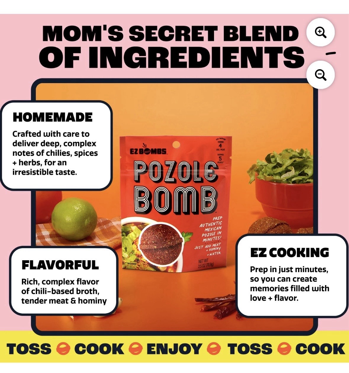 EZ Bombs Pozole Bomb Mexican Spice Mix Dried 2.5 oz Mexican Cuisine