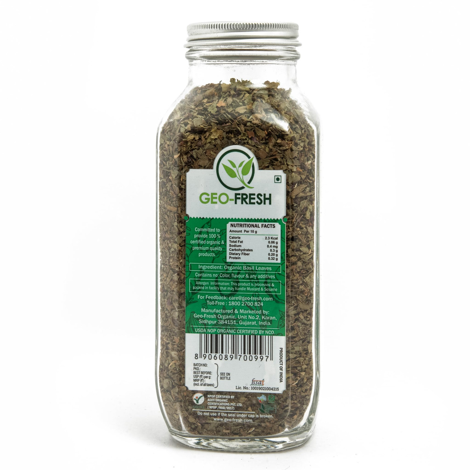 Organic Basil, 2.47 oz (70g), Non-GMO, Kosher, 100% Organic, Gluten Free, USD…