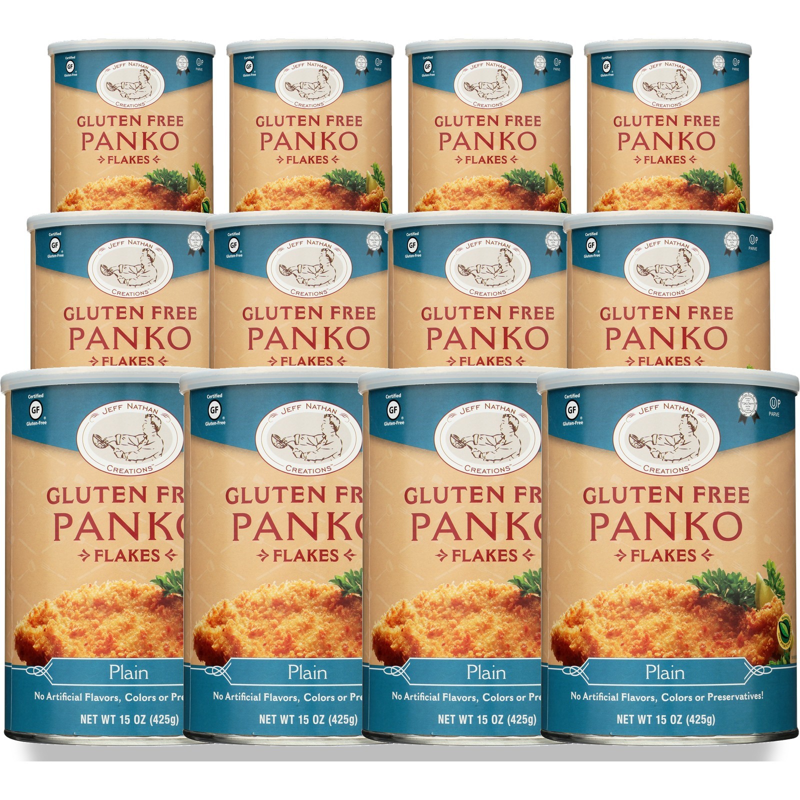 Jeff Nathan Creations Gluten Free Panko Flakes Plain 15 Oz 12 Pack