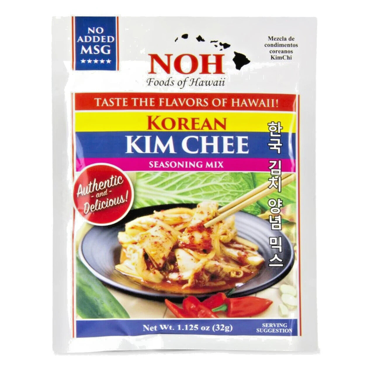 NOH Foods of Hawaii KOREAN KIM CHEE Mix 1.125 oz (32 g) NO MSG Made in USA