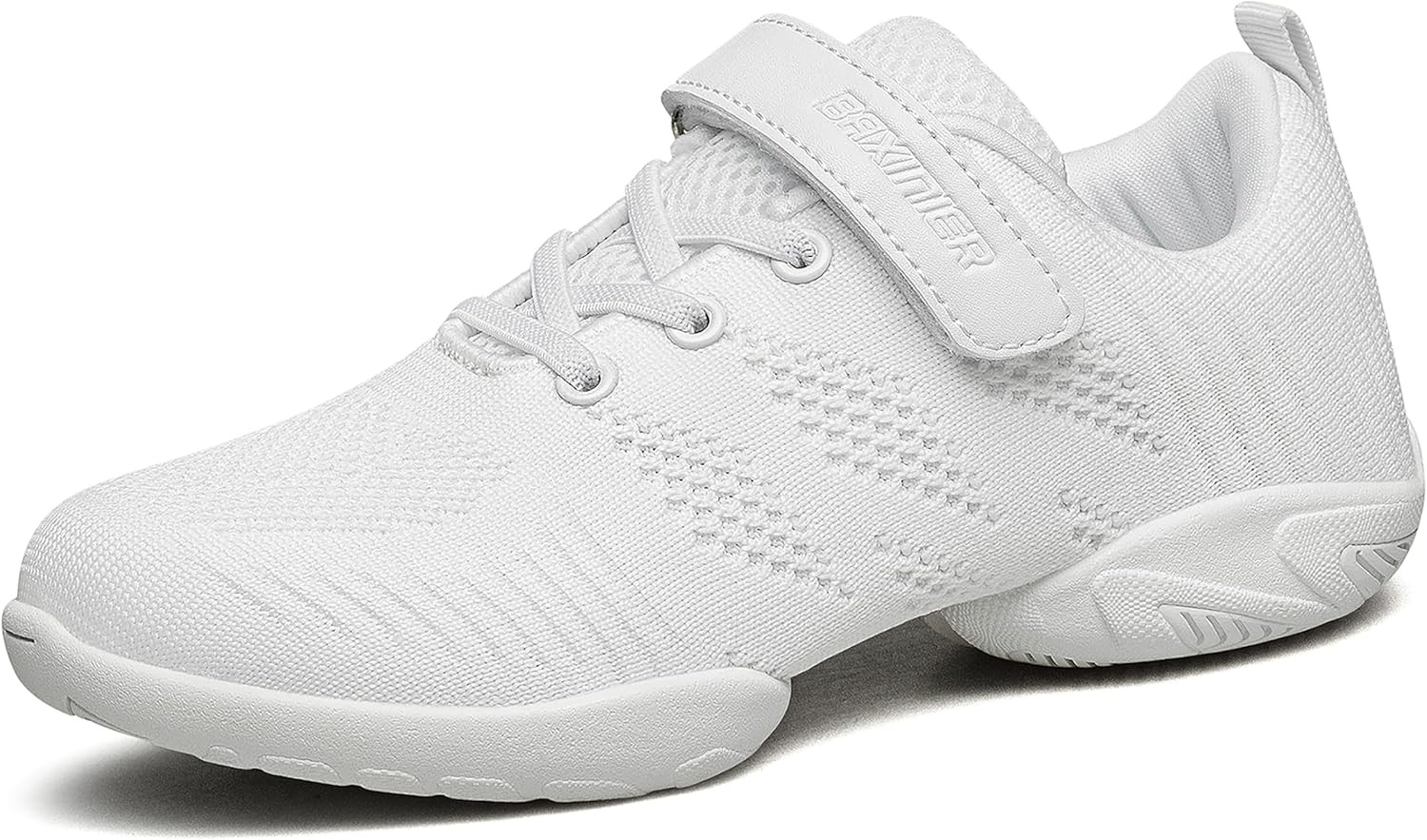 Girls White Cheerleading Dance Shoes Breathable Youth Cheer Competition Sneakers