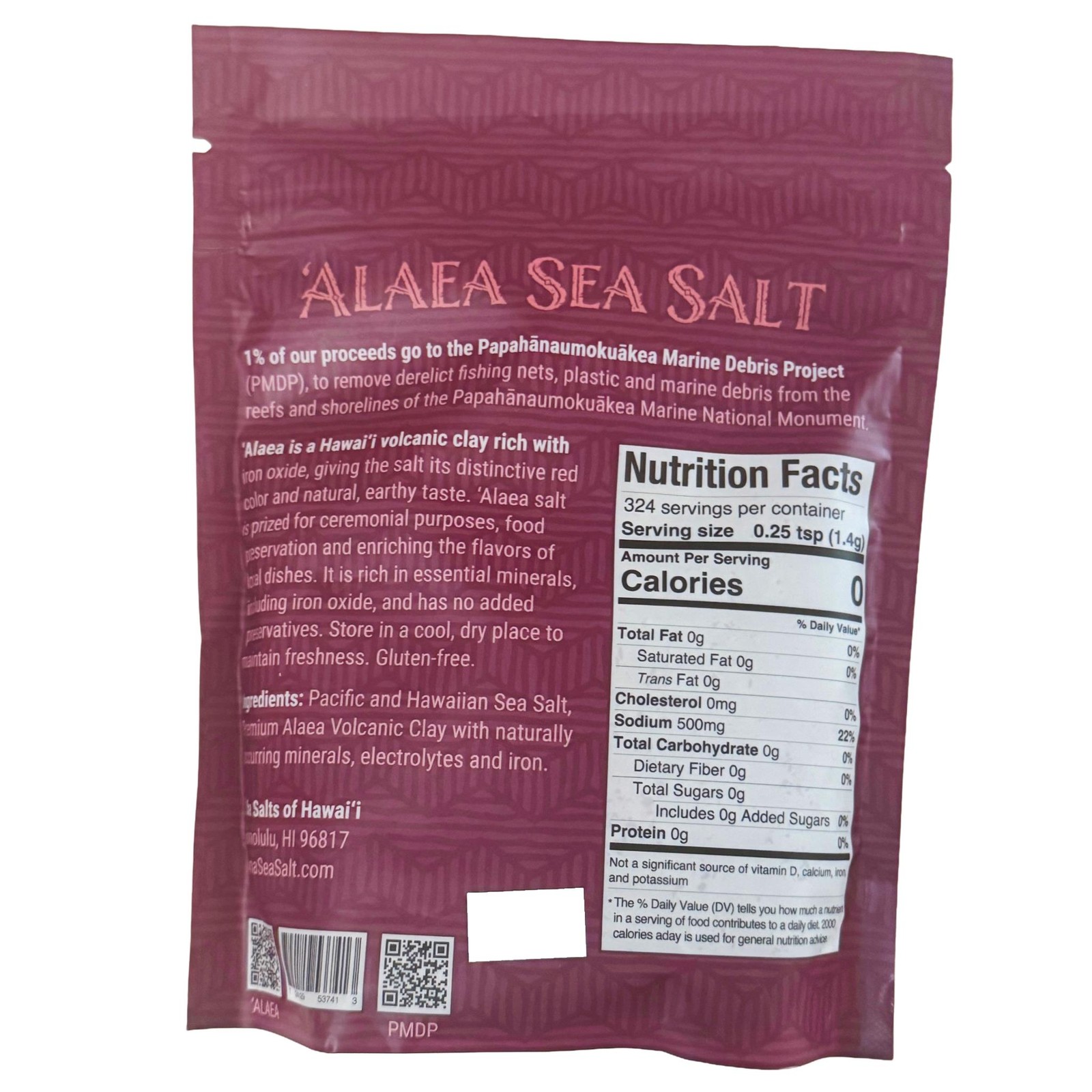 Alaea Hawaiian Sea Salt – 1 lb Resealable Bag | Gourmet Sea Salts of Hawai‘i