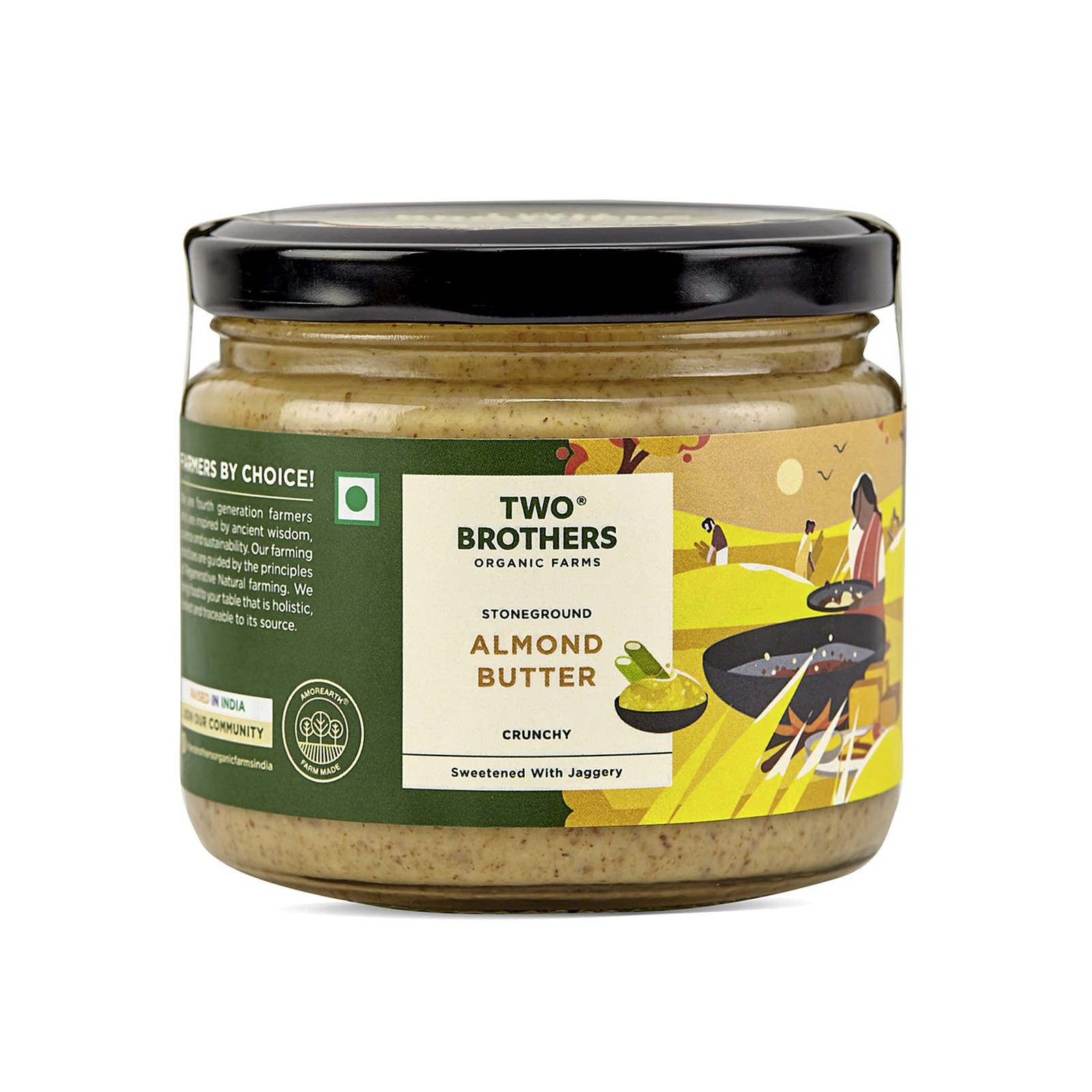 Two Brothers Almond Butter with Jaggery 300g | Crunchy, Healthy & Tasty Spread