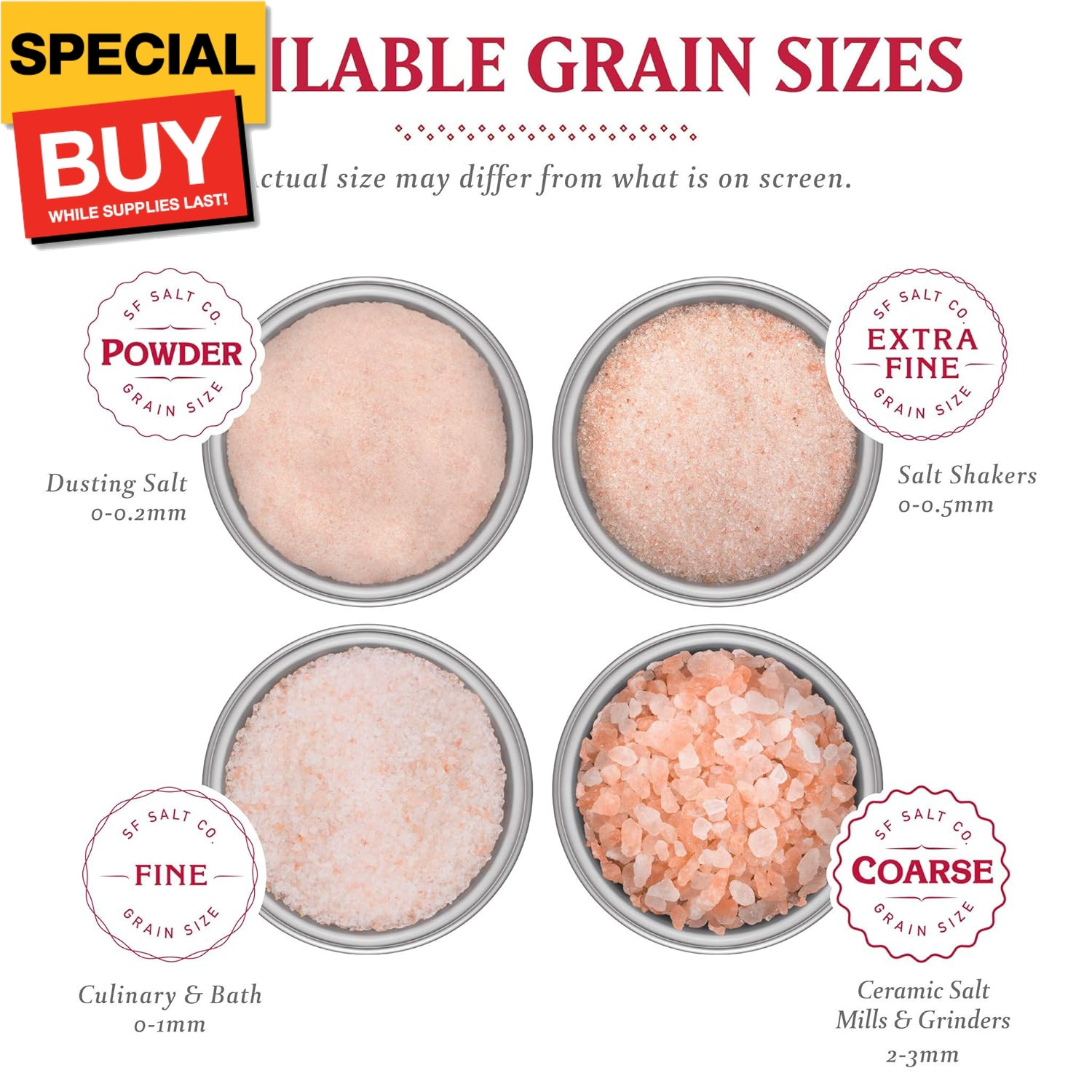 Himalayan Salt – 5 lb. Bag Coarse Grain – For Grinders and Salt Mills
