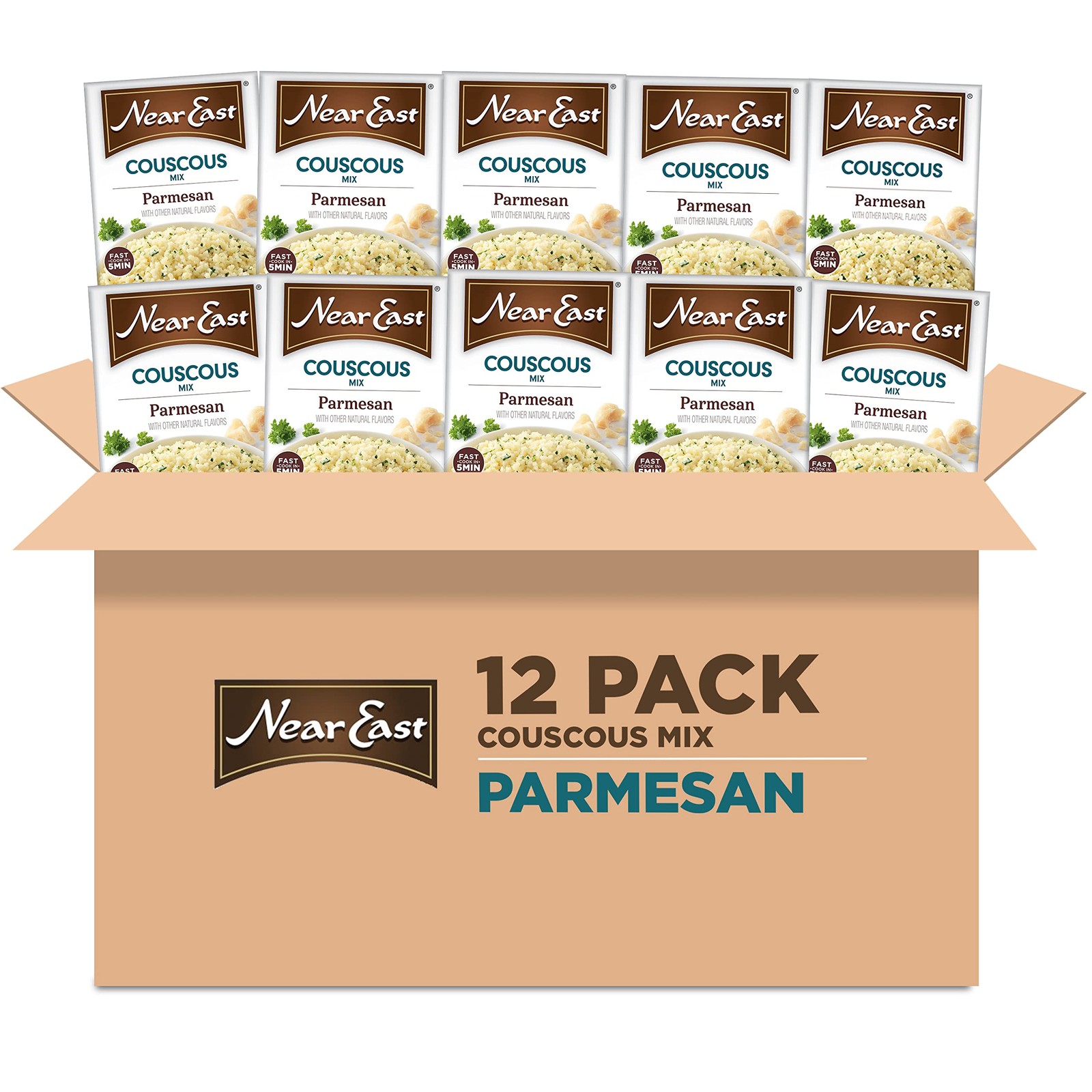 Near East Couscous Mix, Parmesan Cheese, 5.9oz Boxes 5.9 Ounce (Pack of 12)
