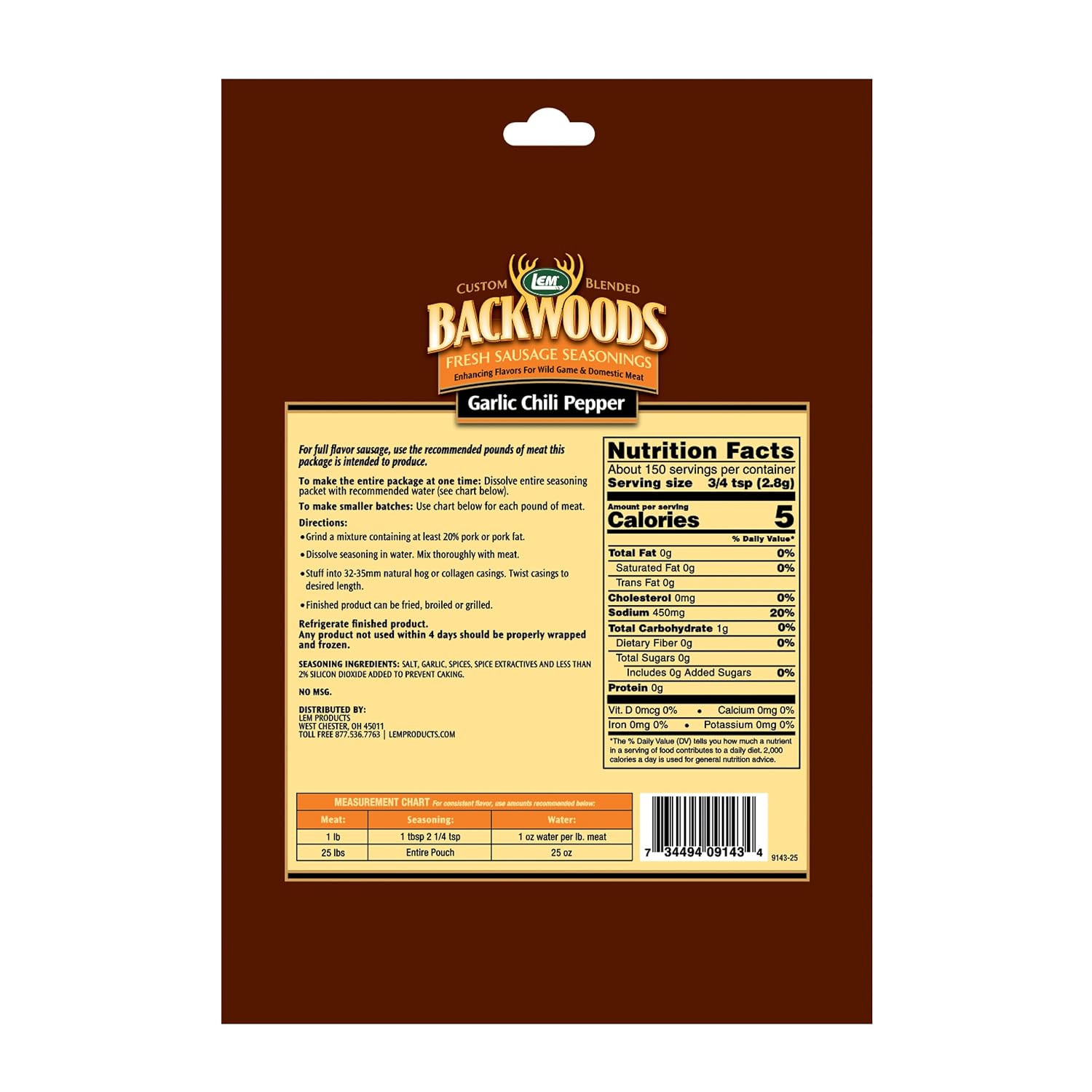 Backwoods Garlic Fresh Sausage Seasoning