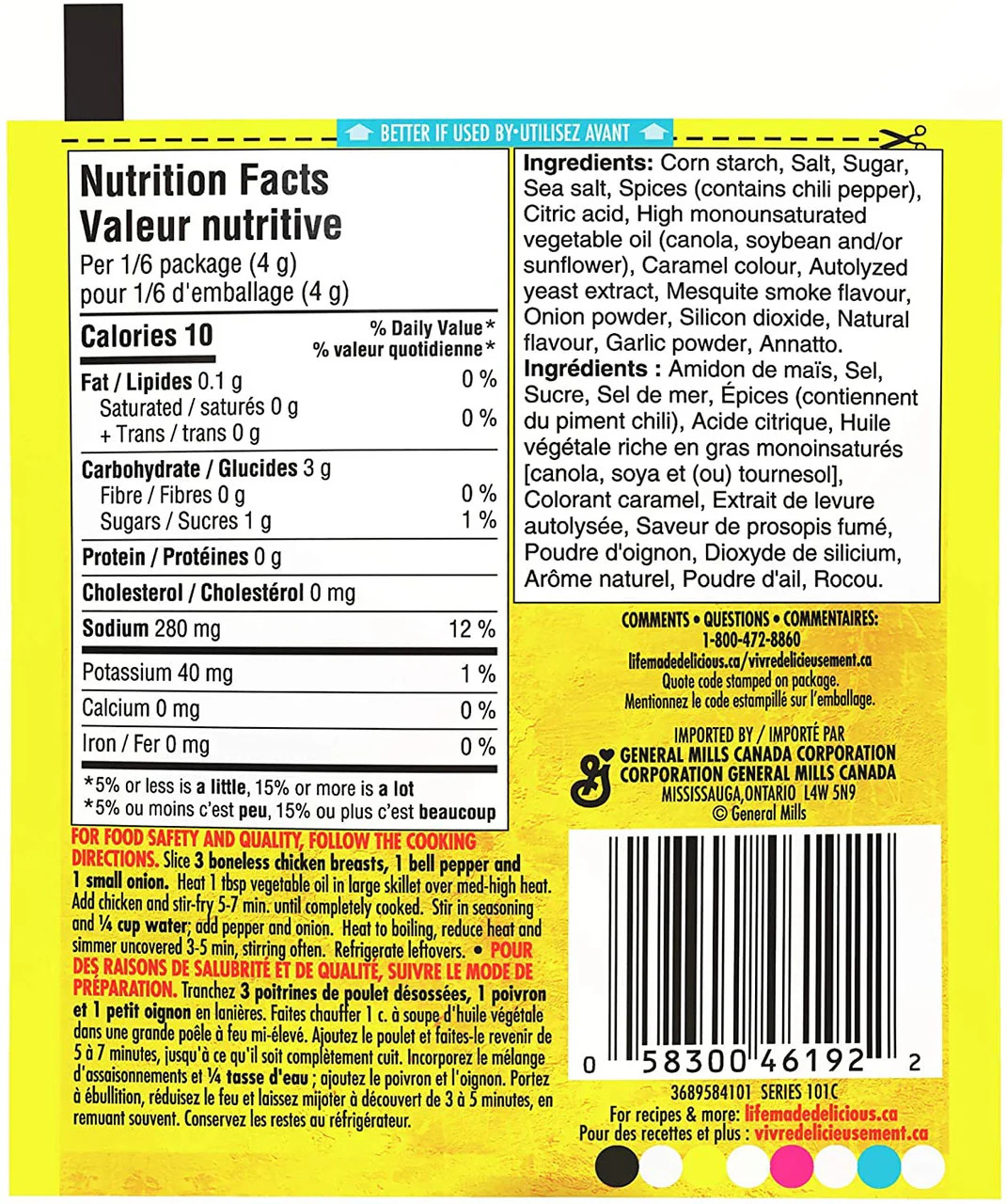 Old El Paso Fajita Seasoning Mix, 24g/0.8oz., 3-Pack {Imported from Canada}