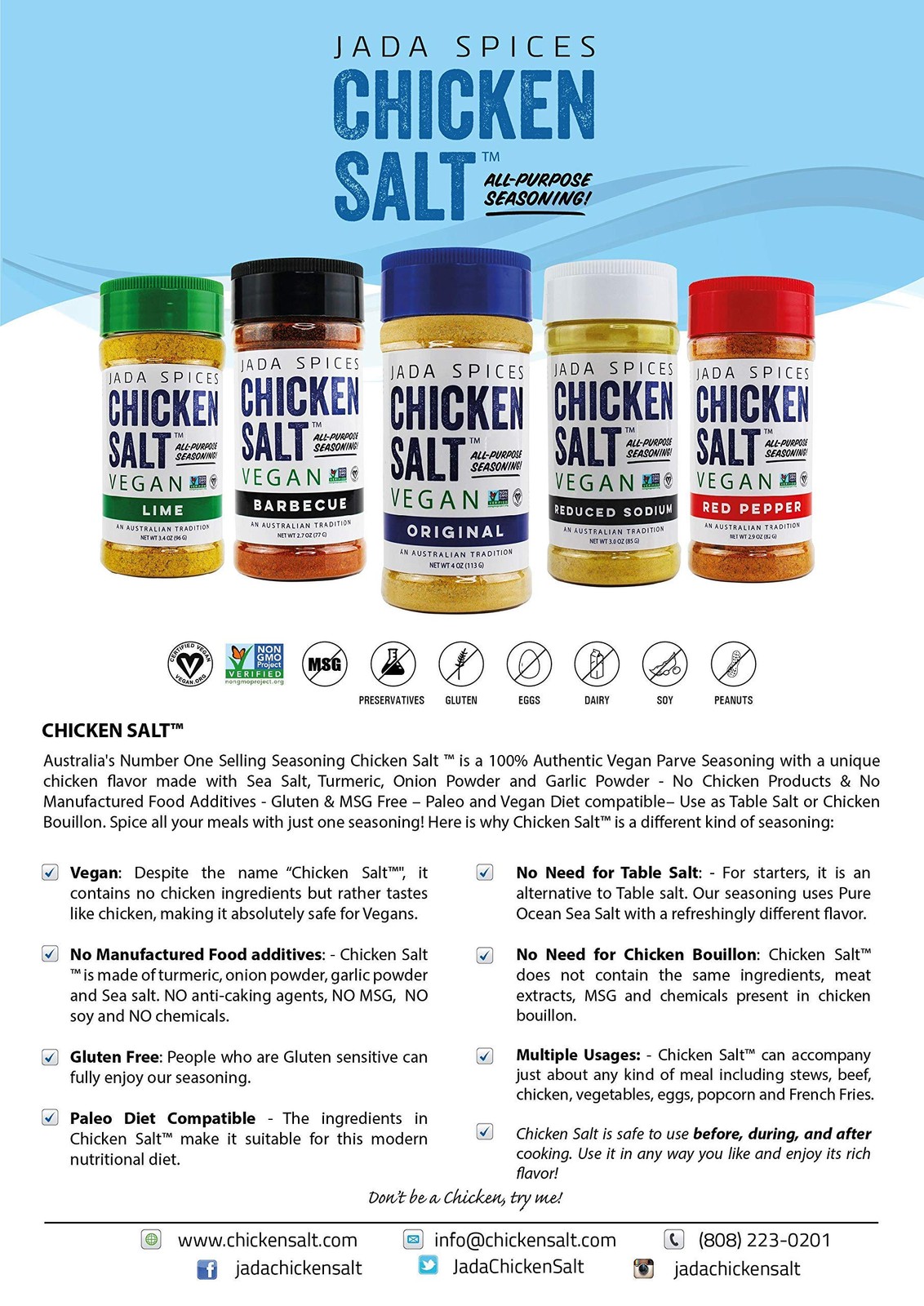 JADA Spices Chicken Salt Spice and Seasoning – BBQ 2.7 Ounce (Pack of 1)
