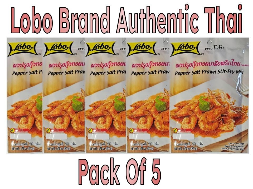 Pepper Salt Prawn Stir Fry Mix – Authentic Thai – 1.76oz (50 Grams) – Pack of 5