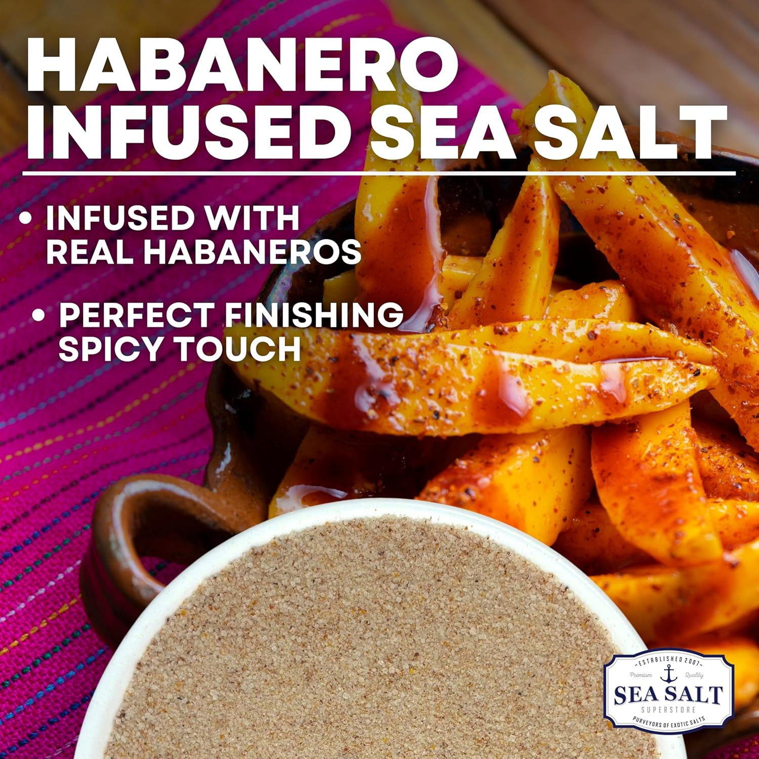 Spicy Hot Habanero Sea Salt Infused with Real Habanero Peppers – Natural Premium