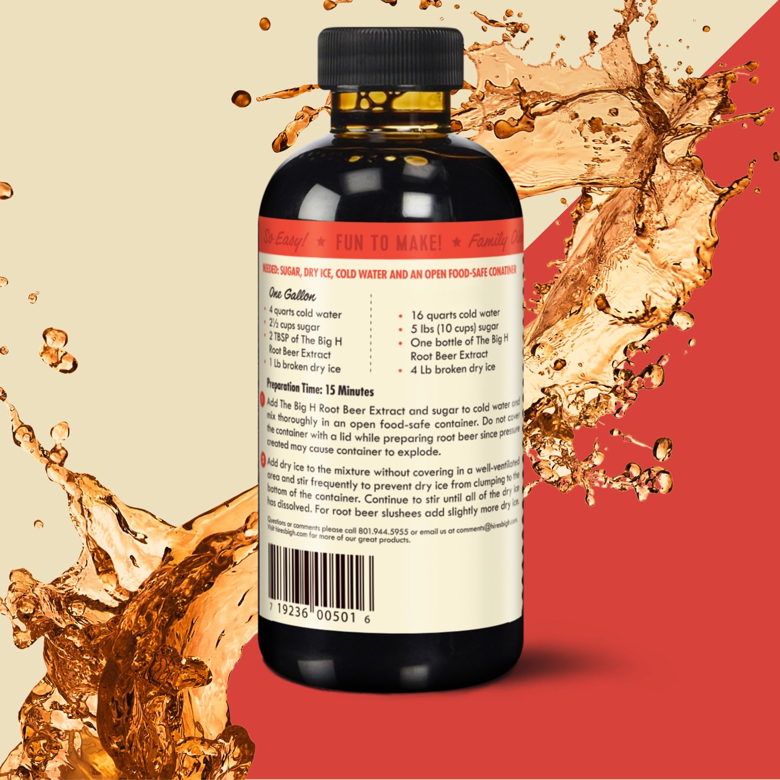 Hires Big H Root Beer Extract, Root Beer Soda and Dessert Syrup, 4 Fl Oz