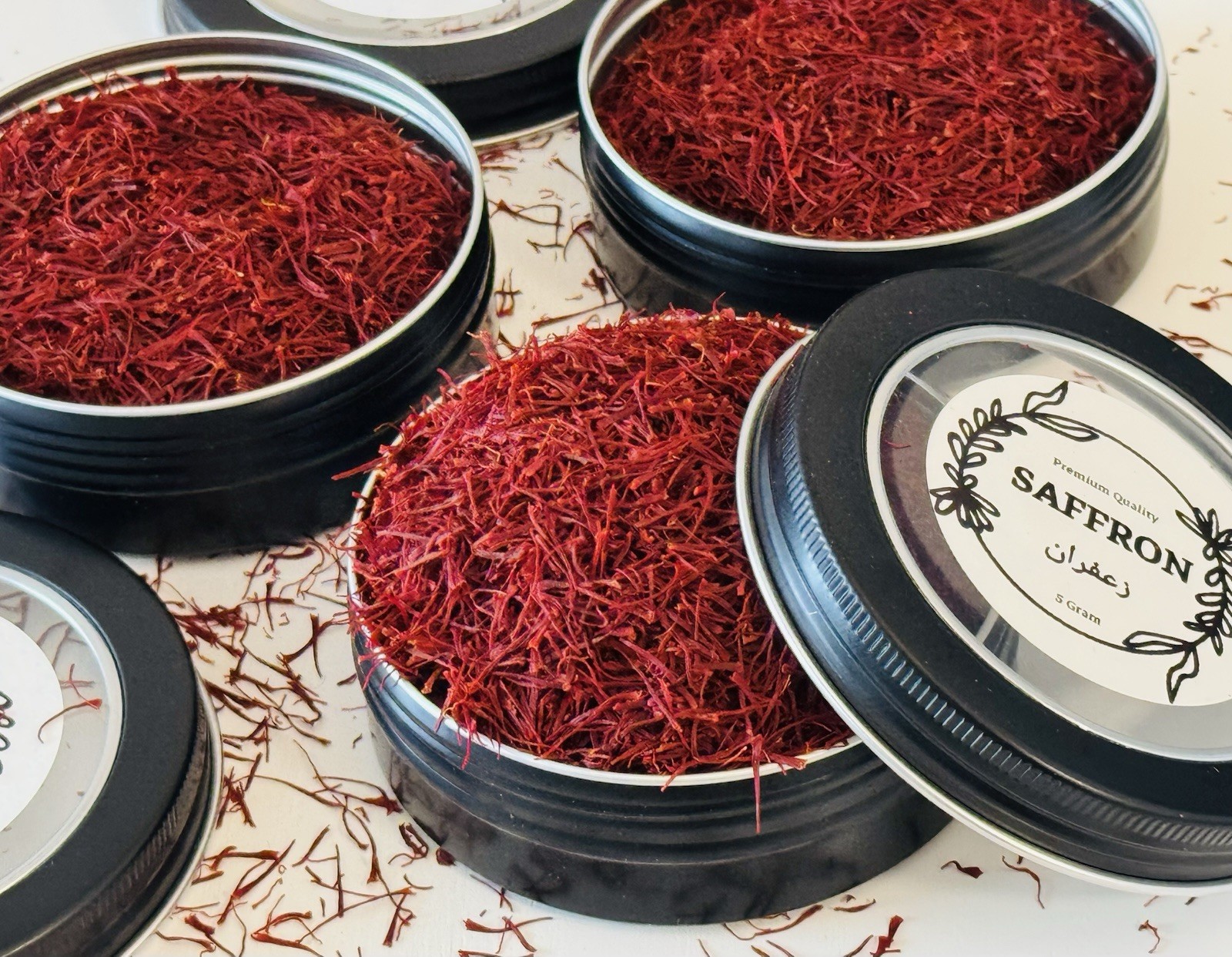 Saffron, Finest Pure Premium All Red Saffron Threads, Grade A+, Highest Grade 5g