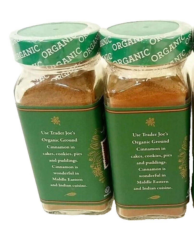 2 Pack Trader Joe’s Organic Ground Cinnamon Spices of the World 1.5 oz ea Jar