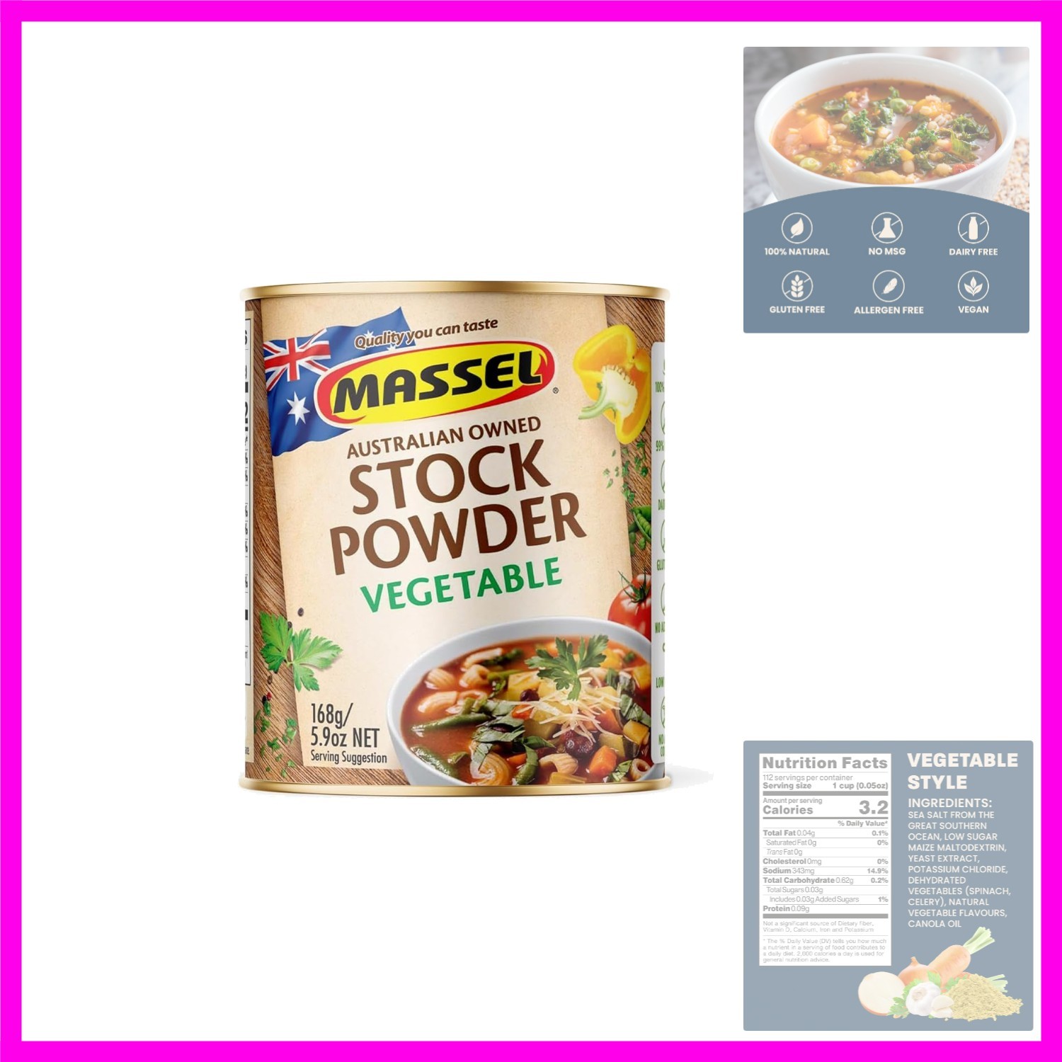 Vegetable Style Bouillon Powder – 5.9 oz – Powdered Vegetable Bouillon & Soup…
