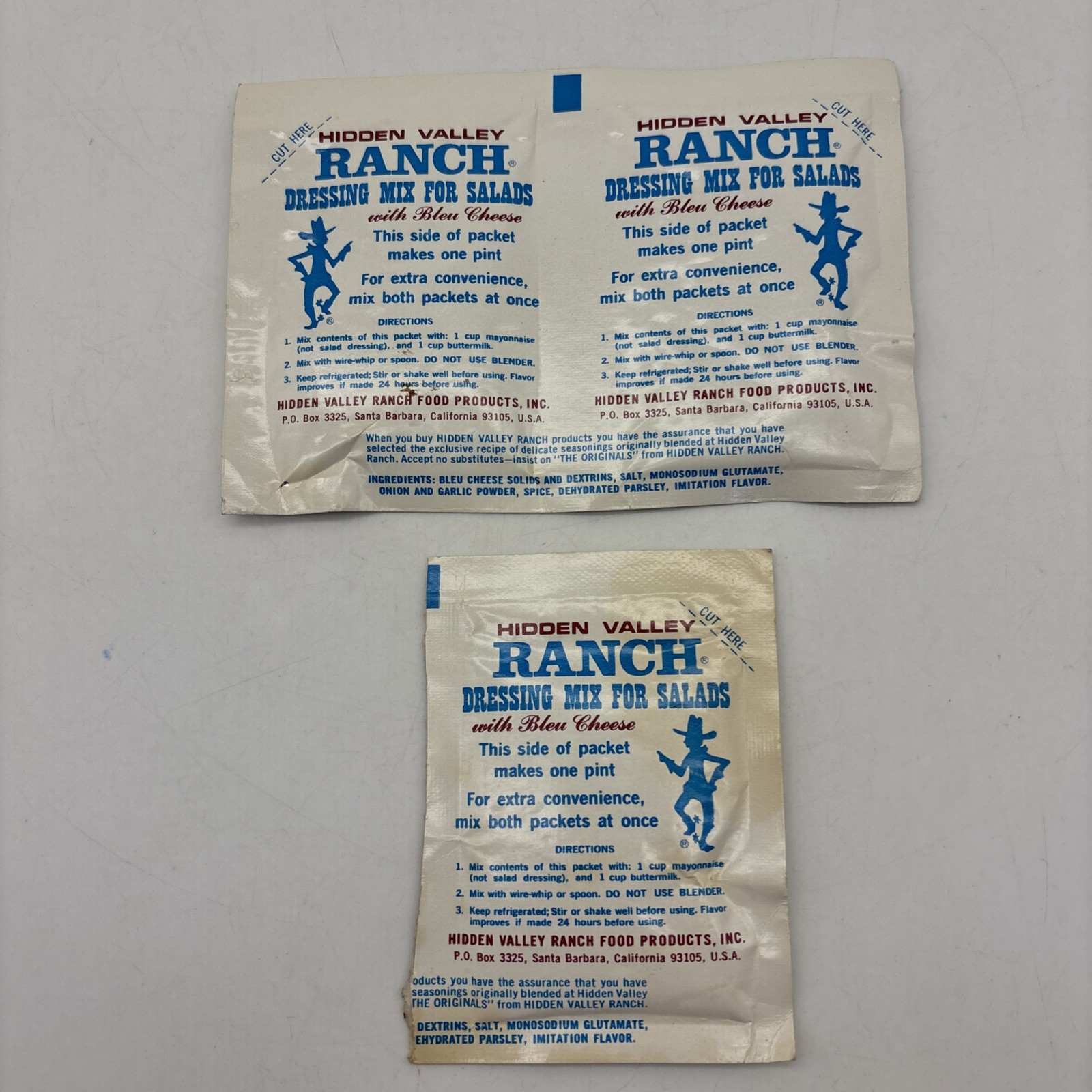 Vintage Hidden Valley Ranch dressing mix with Blue Cheese packet (3 Total)