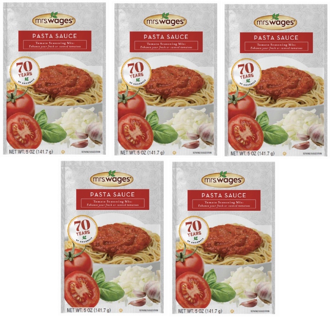 Mrs. Wages W538-J4425 5 Oz Pasta Sauce Tomato Seasoning Mix – Pack of 5