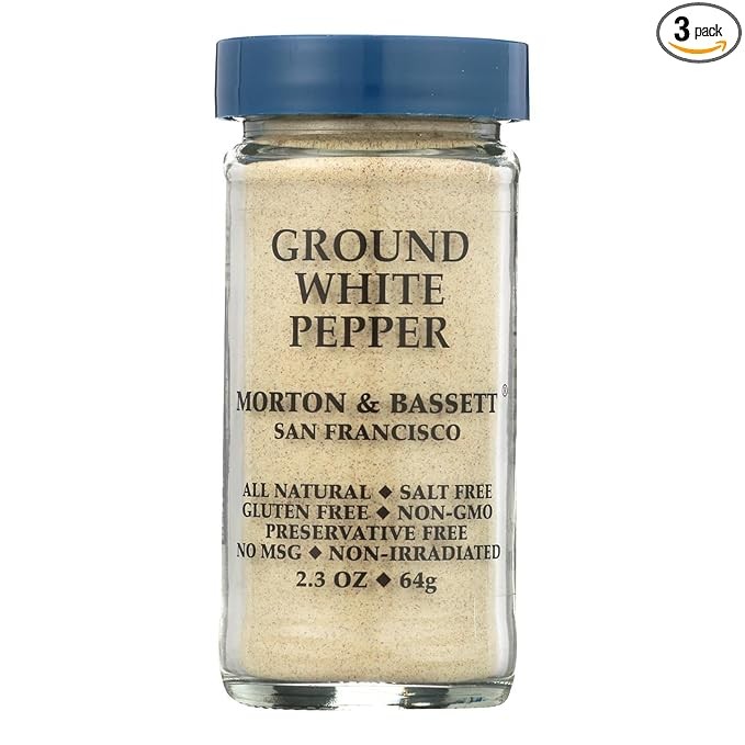 Morton & Bassett Ground White Pepper ? Premium Fine Spice, 2.3oz Jar ? Pack of 3