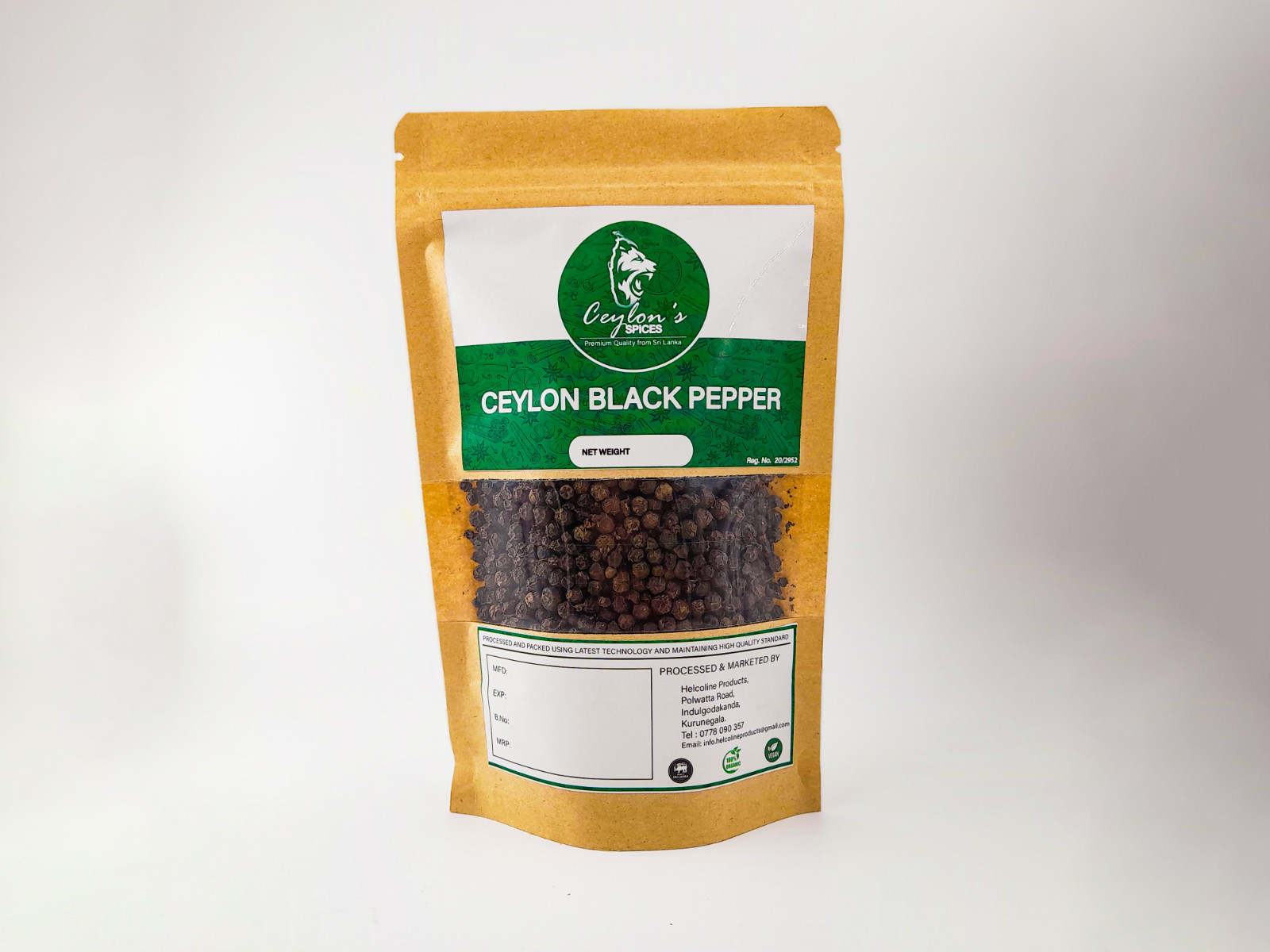 Ceylon Organic whole Black Pepper Free Shipping spices Best Sri Lankan Seller