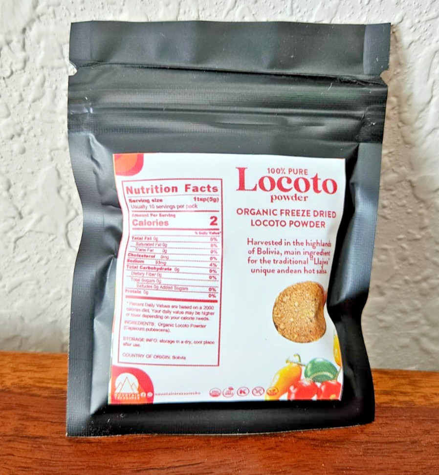 ORGANIC FREEZE DRY LOCOTO (ROCOTO) 2 SACHETS 10G FOR TRADITIONAL BOLIVIAN LLAJWA