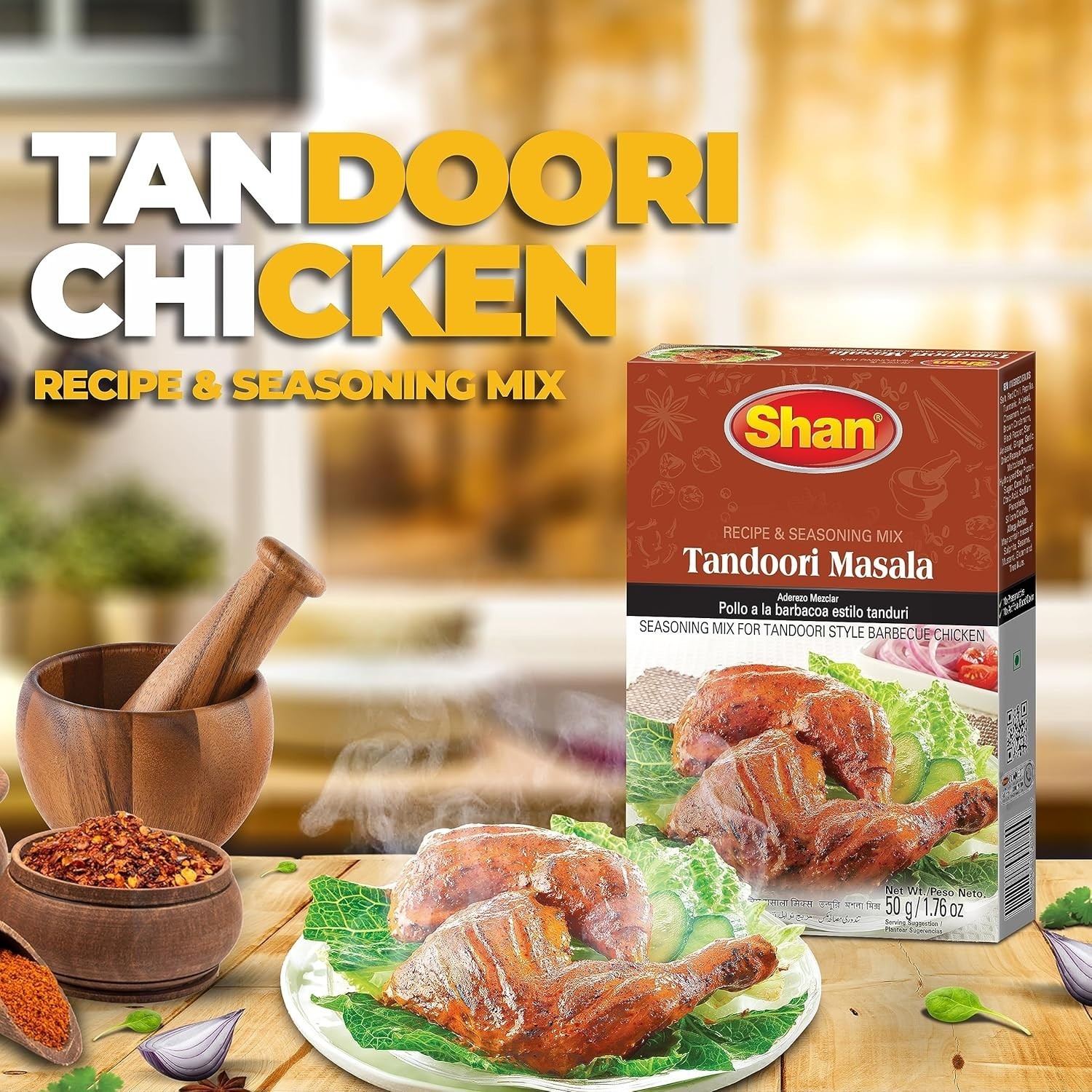 Shan Tandoori Masala Mix 50g Pack of 3 for Tandoori Chicken