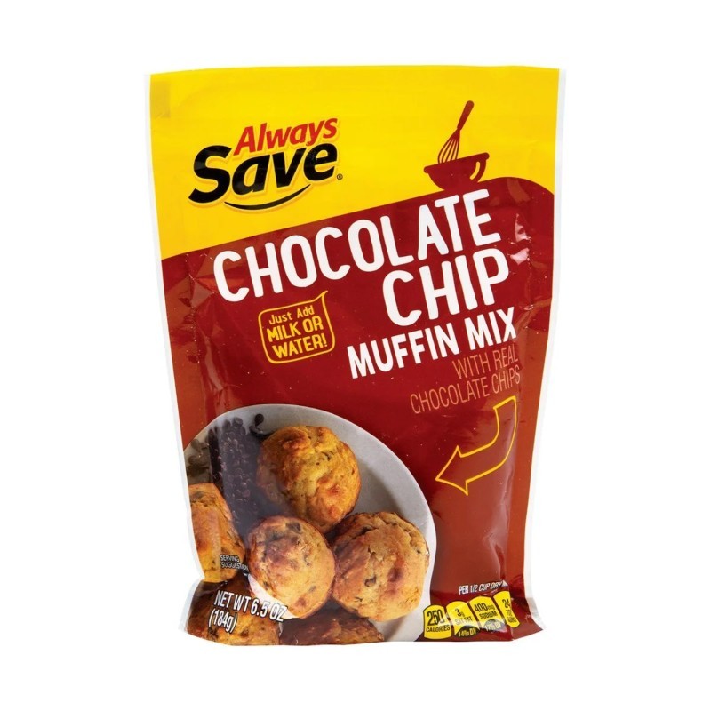 12x Always Save Chocolate Chip Muffin Mix Sweet Snack Treats Baking Bundle 6.5oz