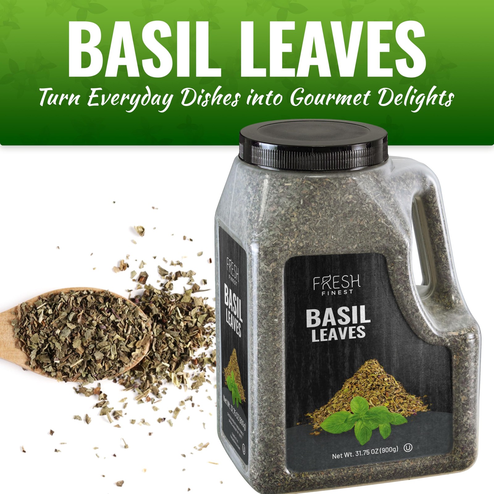 Fresh Finest Basil Leaves Spice Bulk 2 LB (31.75 oz) 31.75 Ounce (Pack of 1)
