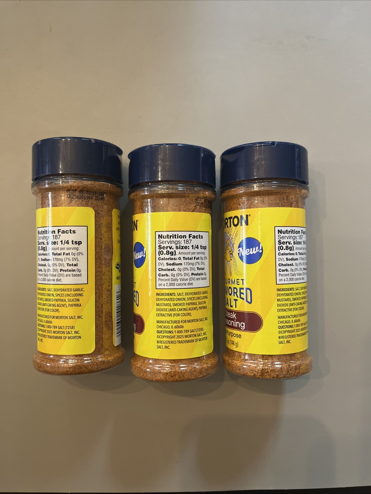 Morton Flavored Salt Steak Seasoning All Purpose -Lot of 3