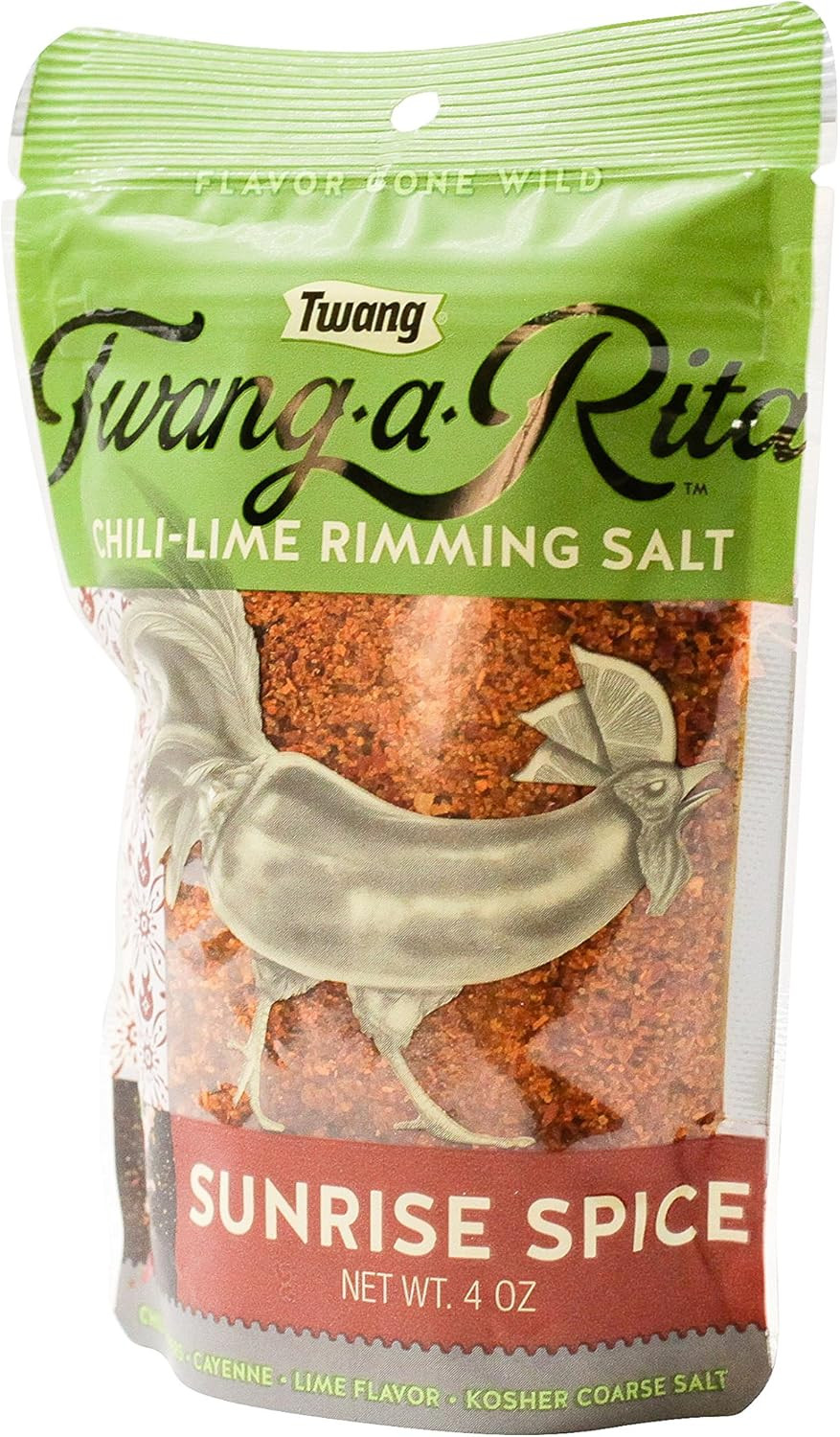 Twang-A-Rita Rimming Salt Varieties – 4 Ounce Pouch – (2 Pack) (Sunrise Spice (B