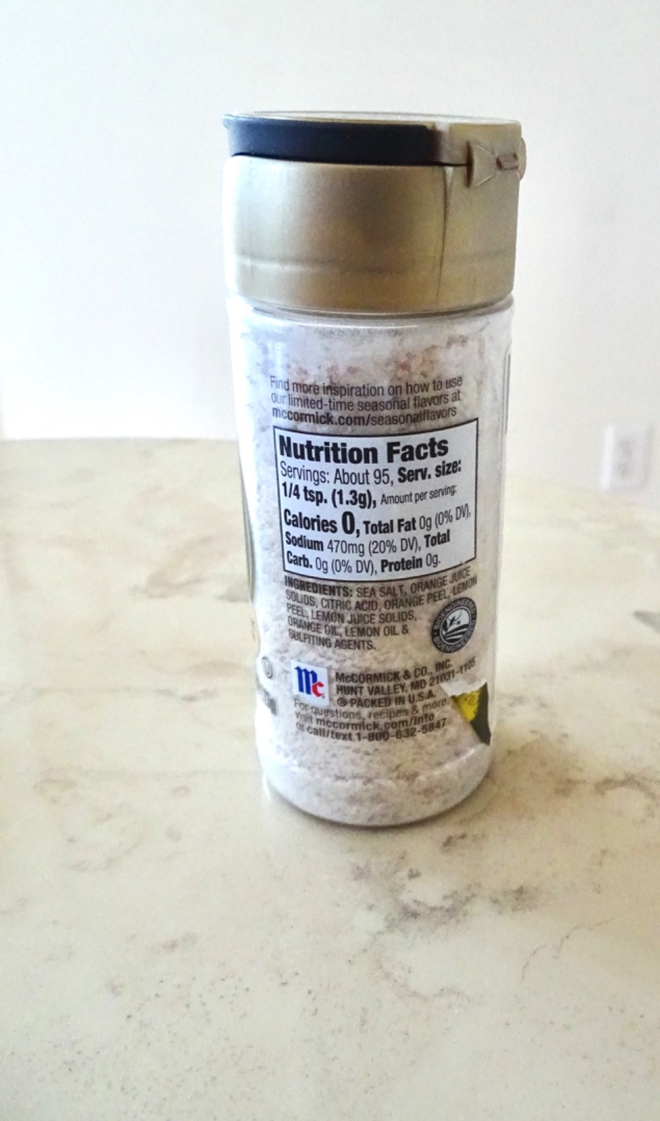 McCormick Zesty Lemon Finishing Salt Limited Edition 4.37 oz