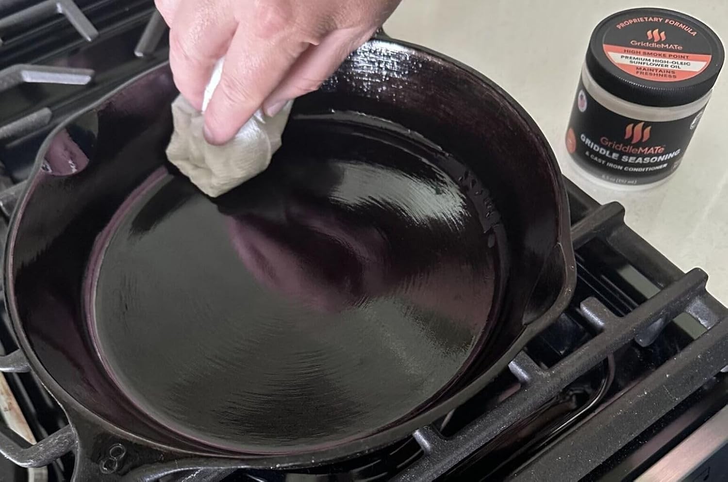 Non-GMO Griddle Seasoning with High Smoke Point for Perfect Cooking – 6.5 oz