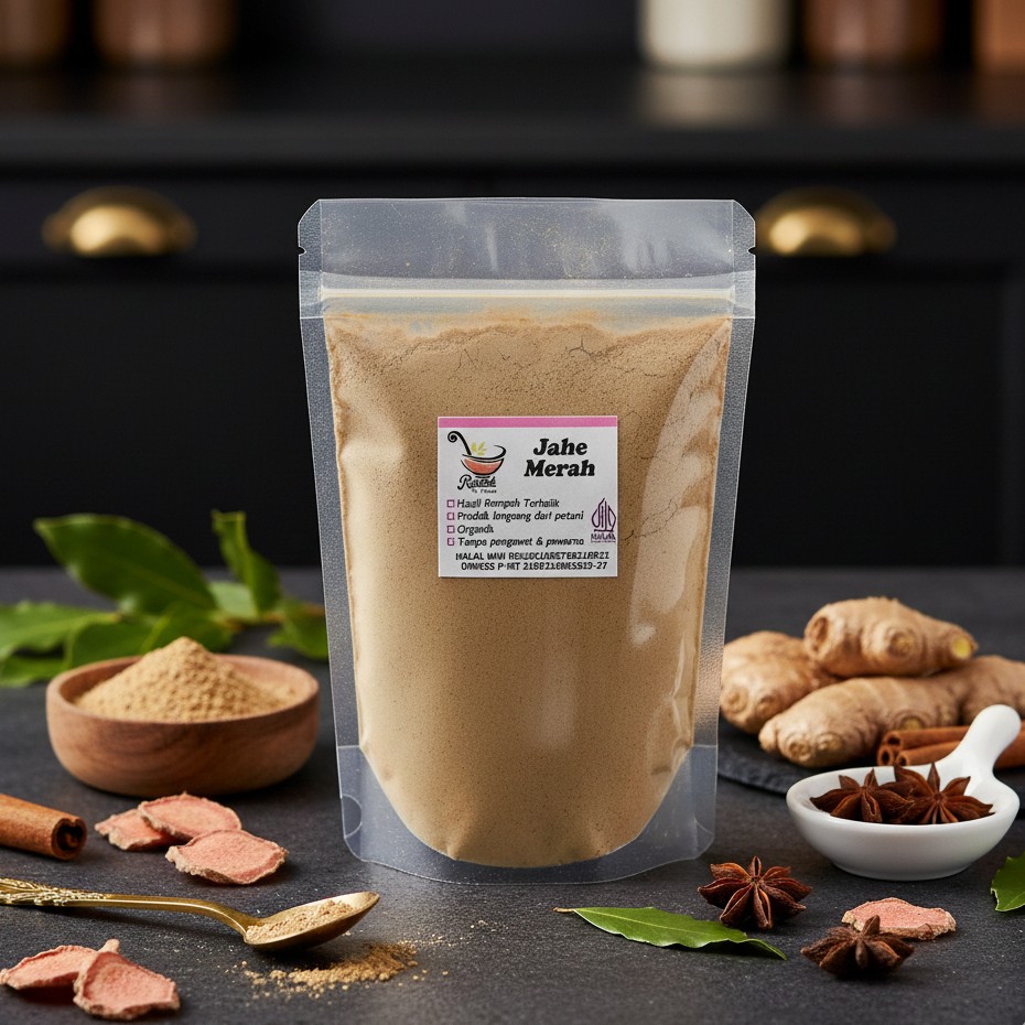 Jahe Merah Bubuk 50g Indonesian Red Ginger Powder, Mindful Cooking Aroma Ritual