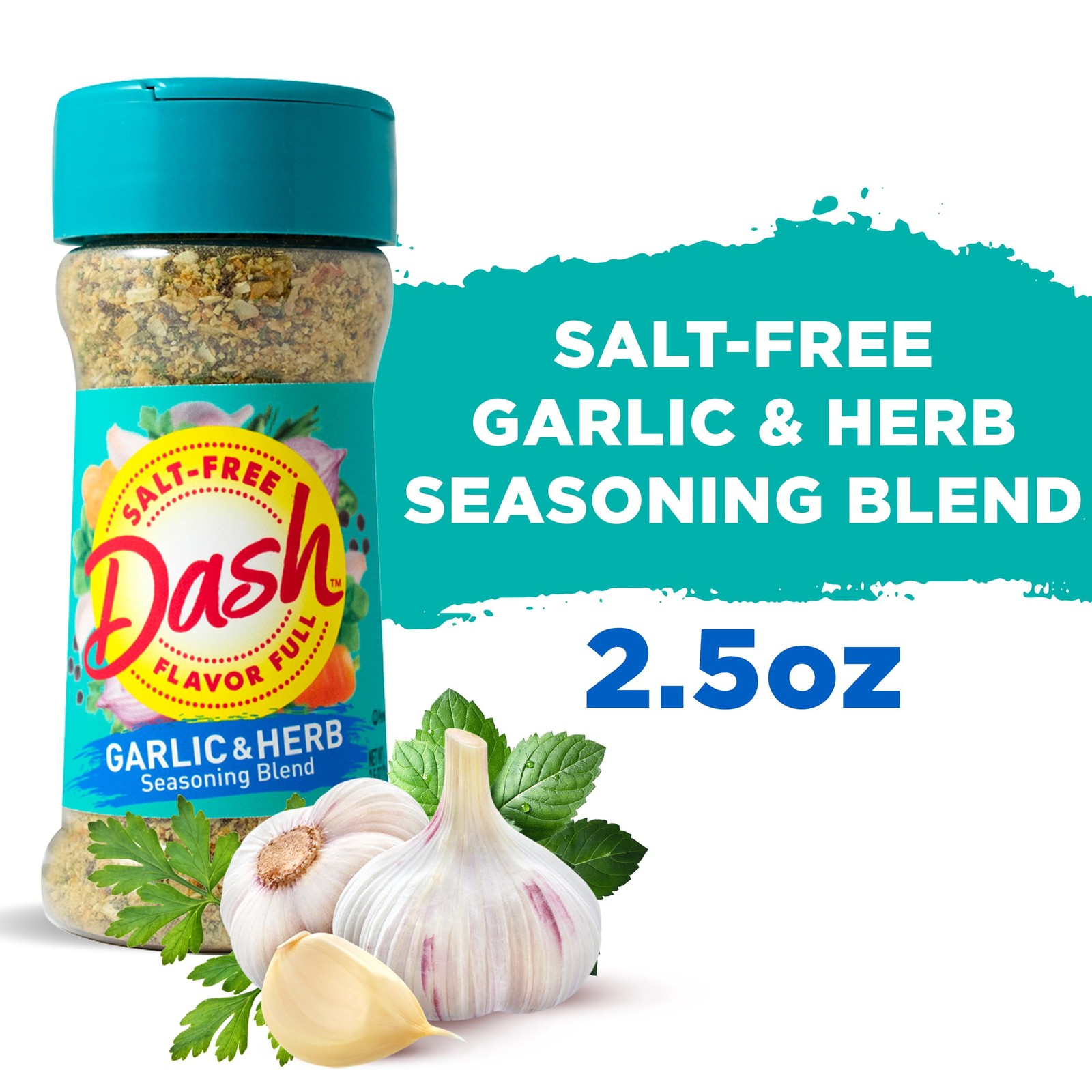 Salt-Free Seasoning Blend, Garlic & Herb, 2.5 Ounce – Bold Flavor for Meats