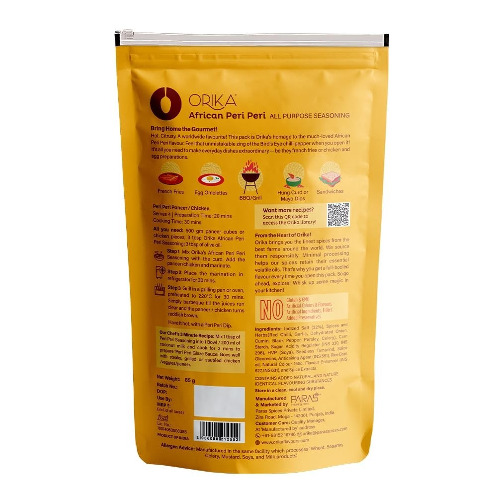 Orika African Peri Peri Masala Powder 85g | Spicy & Flavorful Piri Piri All Pupo
