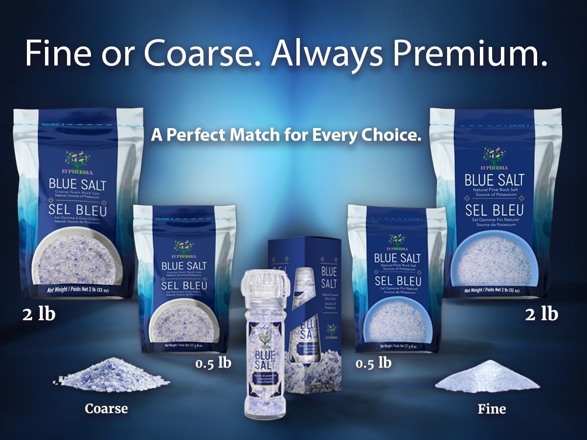 Blue Salt, Coarse, Rare Mineral Salt, High Potassium, Lower Sodium, Natural, …
